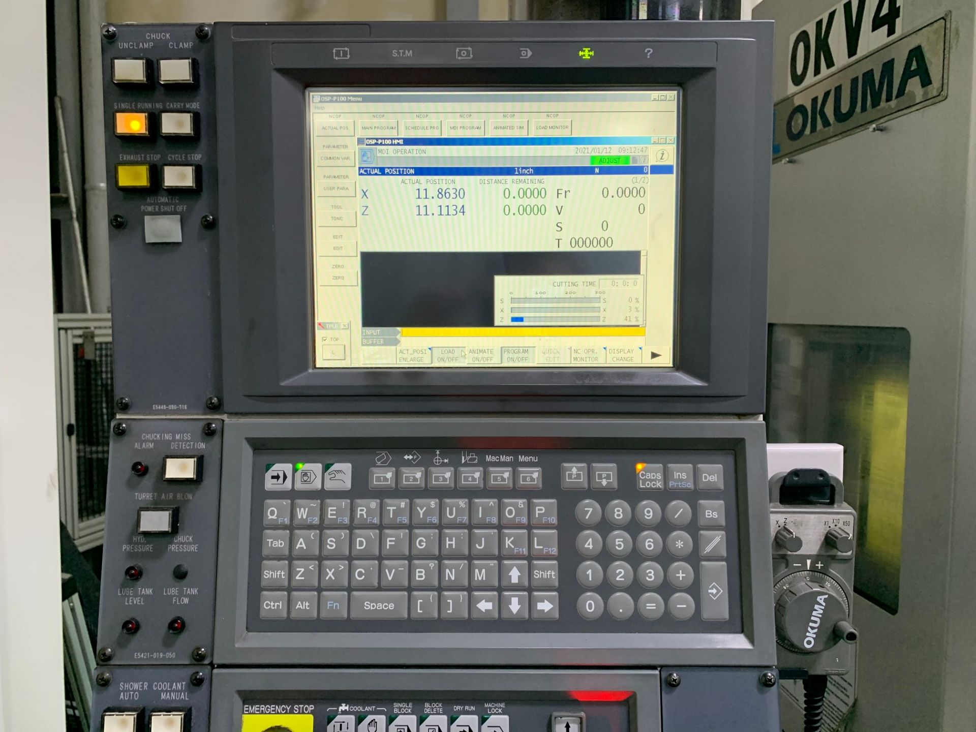 2006 OKUMA LVT-300 CNC VERTICAL TURNING CENTER, OKUMA OSP-P100L CNC CONTROLLER, 12-STATION VDI - Image 4 of 14