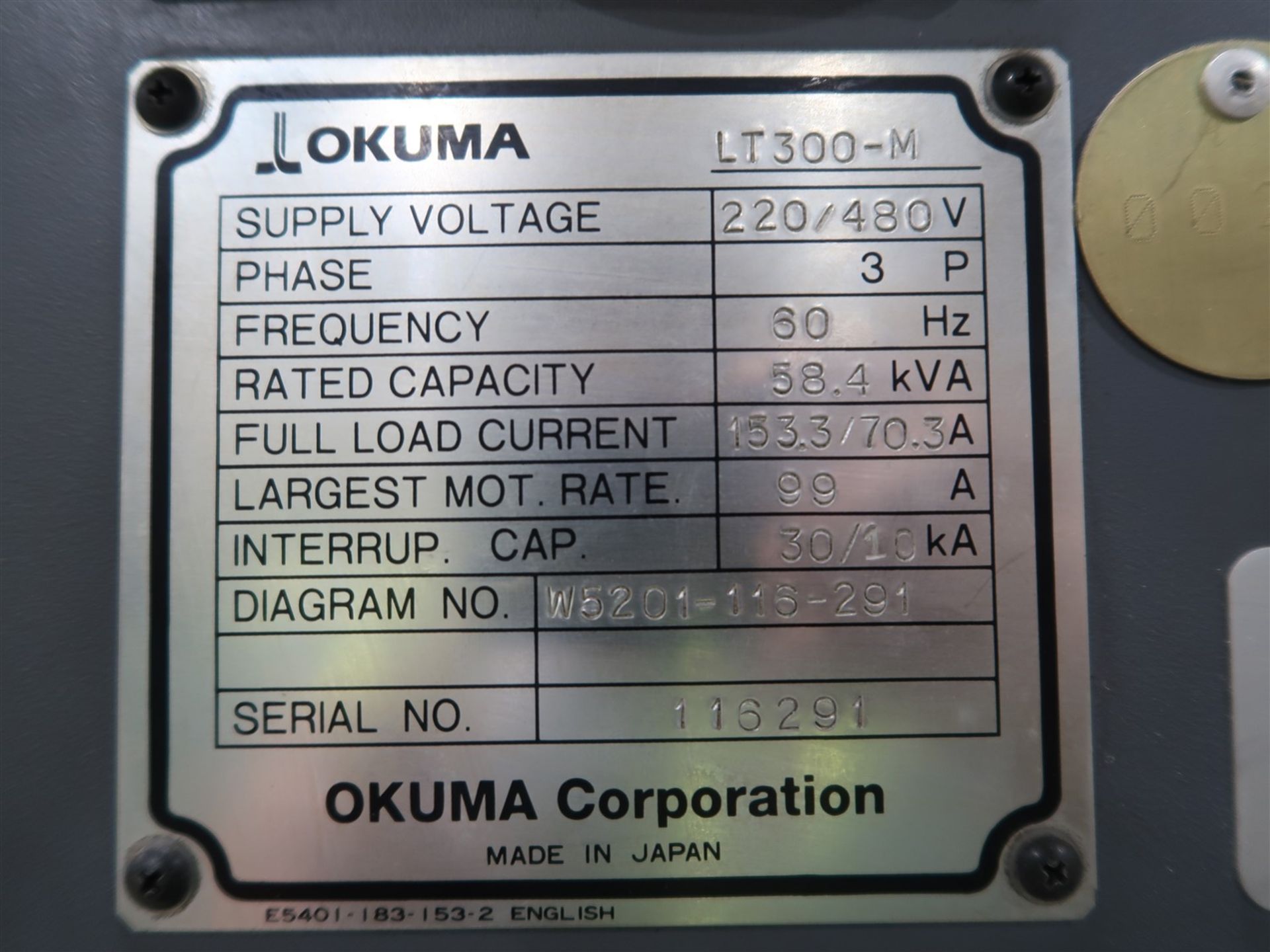 2005 OKUMA LT-300M TWIN STAR CNC HORIZONTAL TURNING CENTER, OKUMA OSP - 100 CNC CONTROLLER, 2X 12- - Image 21 of 21