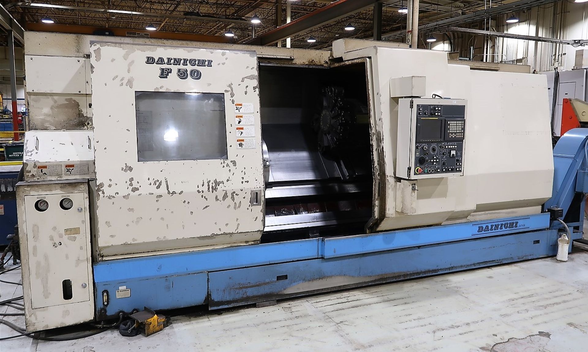 1999 DAINICHI F50 CNC LATHE, 7.1 IN. BORE, FANUC 18i T CNC CONTROL, 28 IN. SWING, 80 IN. BETWEEN - Image 3 of 20