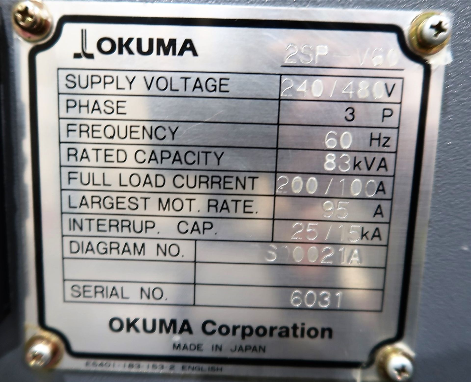 2006 OKUMA 2SP V60 TWIN SPINDLE CNC VERTICAL TURNING CENTERS, FANUC 18i TB CNC CONTROL, 12-STATION - Image 8 of 9