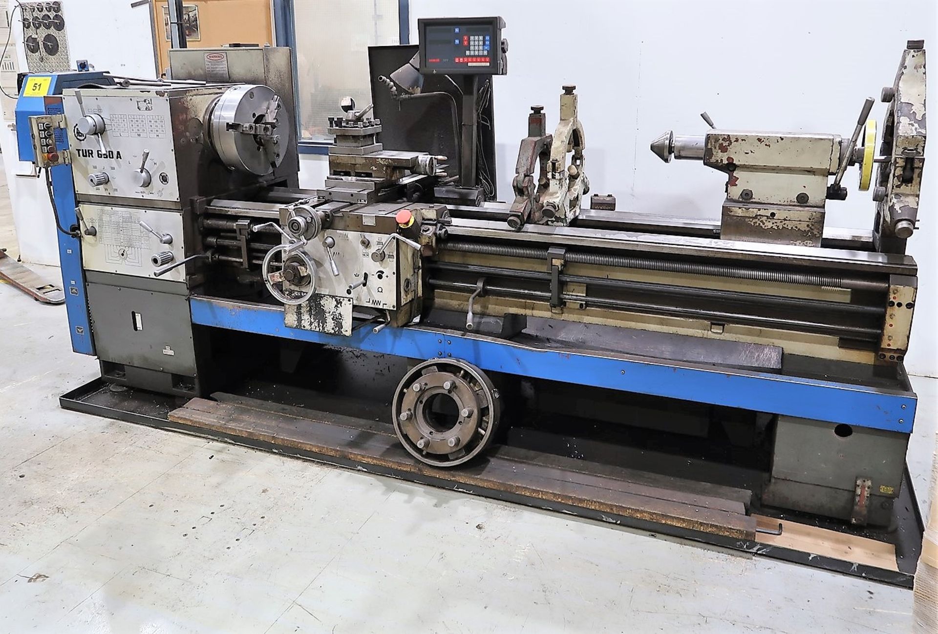 1997 FABRYKA MACHINE LATHE, MOD. TUR630A, 480 V, NEWALL DIGITAL READ OUT, 4 & 3 JAW CHUCK, (3) - Image 2 of 5