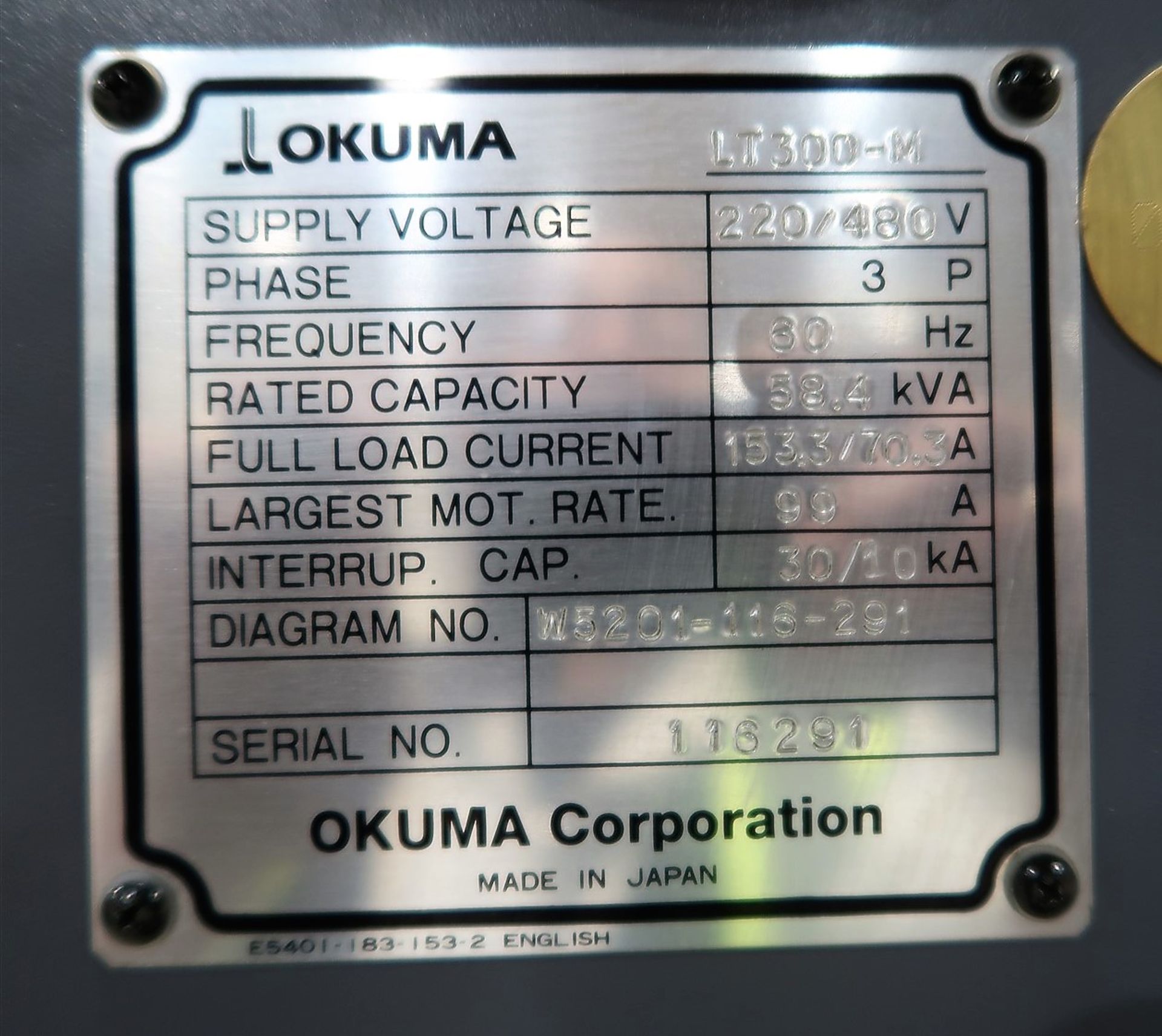2005 OKUMA LT-300M TWIN STAR CNC HORIZONTAL TURNING CENTER, OKUMA OSP - 100 CNC CONTROLLER, 2X 12- - Image 9 of 21