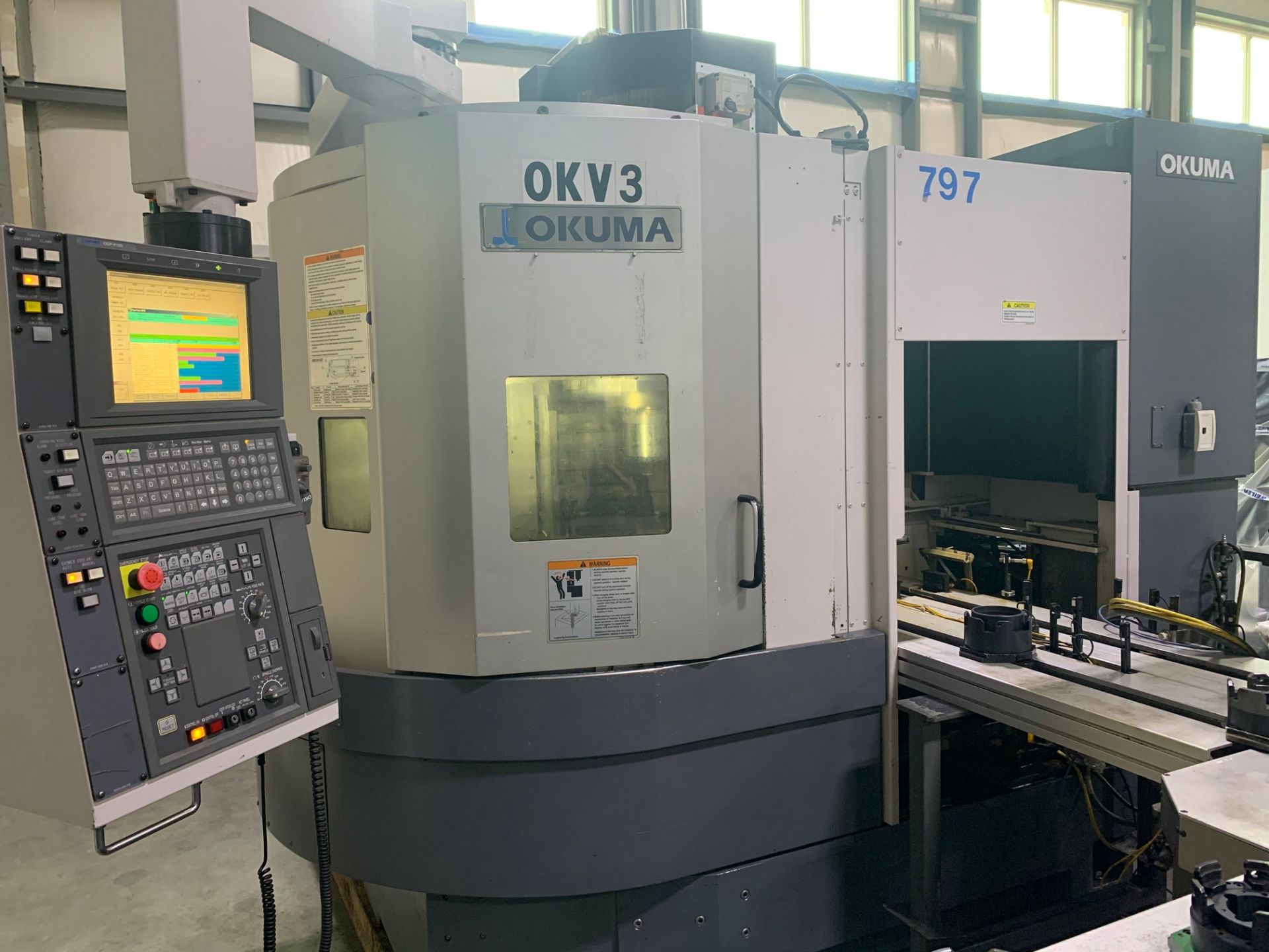 2005 OKUMA LVT-300 CNC VERTICAL TURNING CENTER, OKUMA OSP-P100L CNC CONTROLLER, 12-STATION VDI - Image 4 of 15