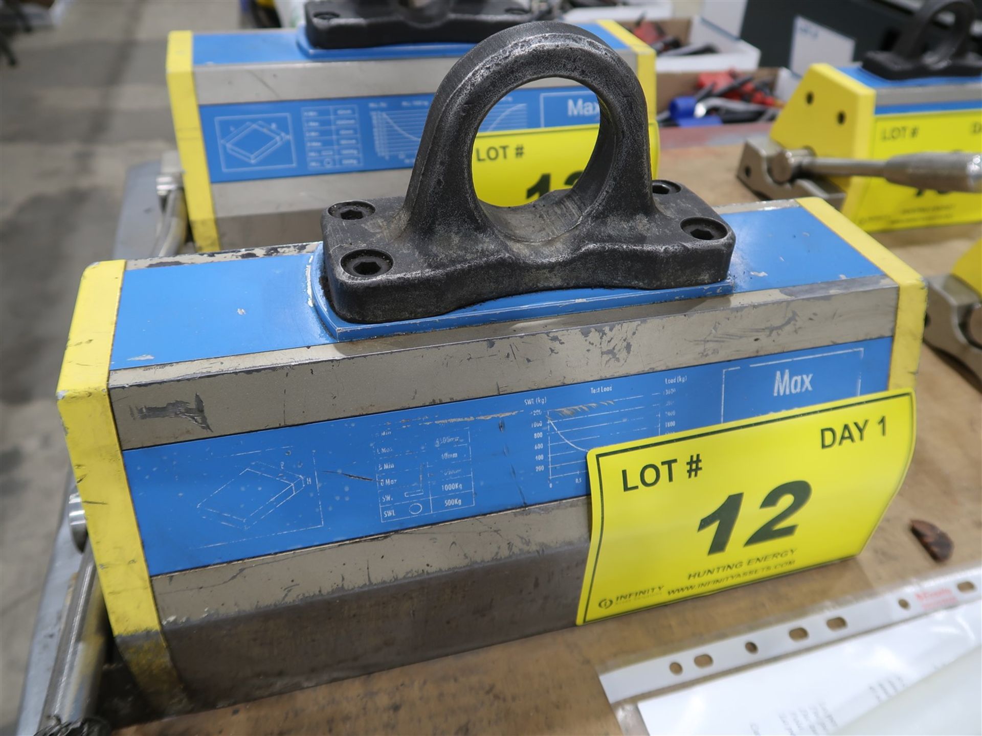 SCHUNK LEVER OPERATED MAGNETIC LIFTER, MOD. MHM-IT-1000, 1000 KG