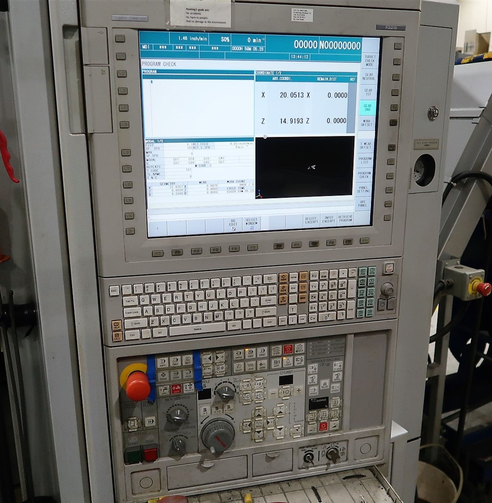 2013 MORI SEIKI SL-403C/800 CNC HORIZONTAL TURNING CENTER, 7.1 IN. BORE, MAPPS IV F32i CNC - Image 21 of 22