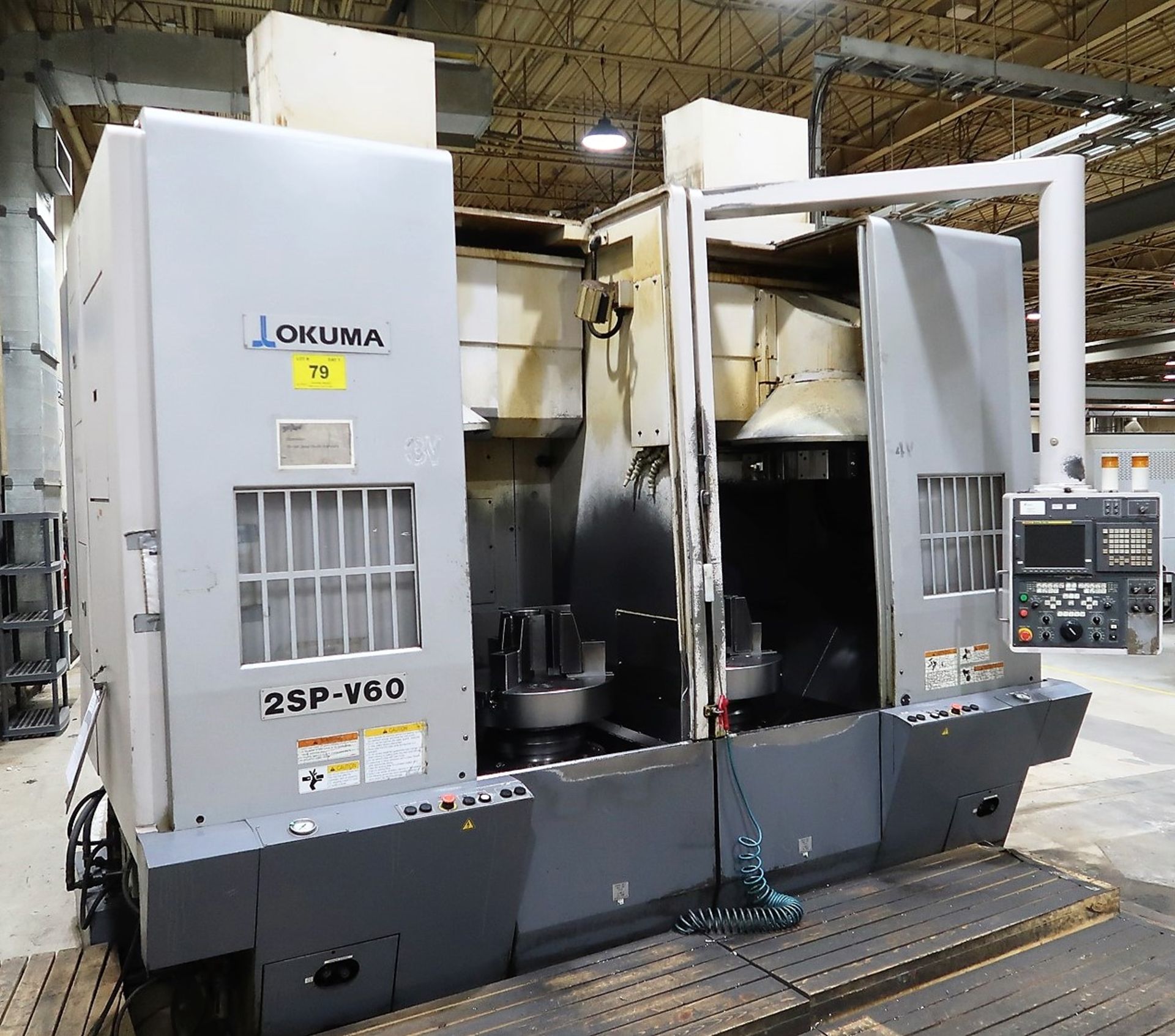 2006 OKUMA 2SP V60 TWIN SPINDLE CNC VERTICAL TURNING CENTERS, FANUC 18i T CNC CONTROL, 12-STATION - Image 2 of 10