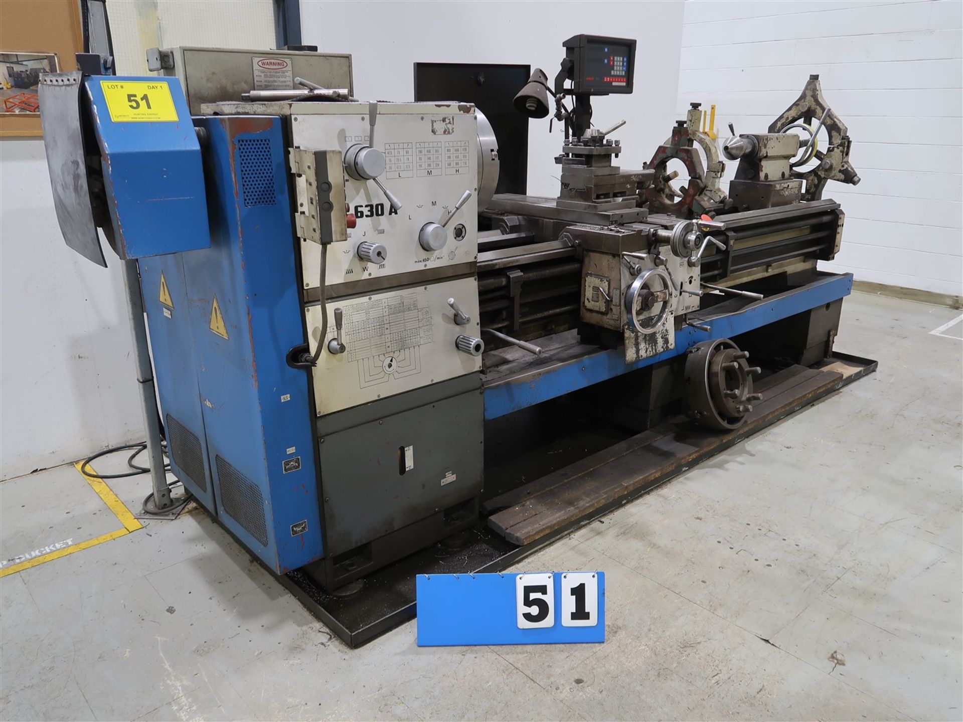 1997 FABRYKA MACHINE LATHE, MOD. TUR630A, 480 V, NEWALL DIGITAL READ OUT, 4 & 3 JAW CHUCK, (3)