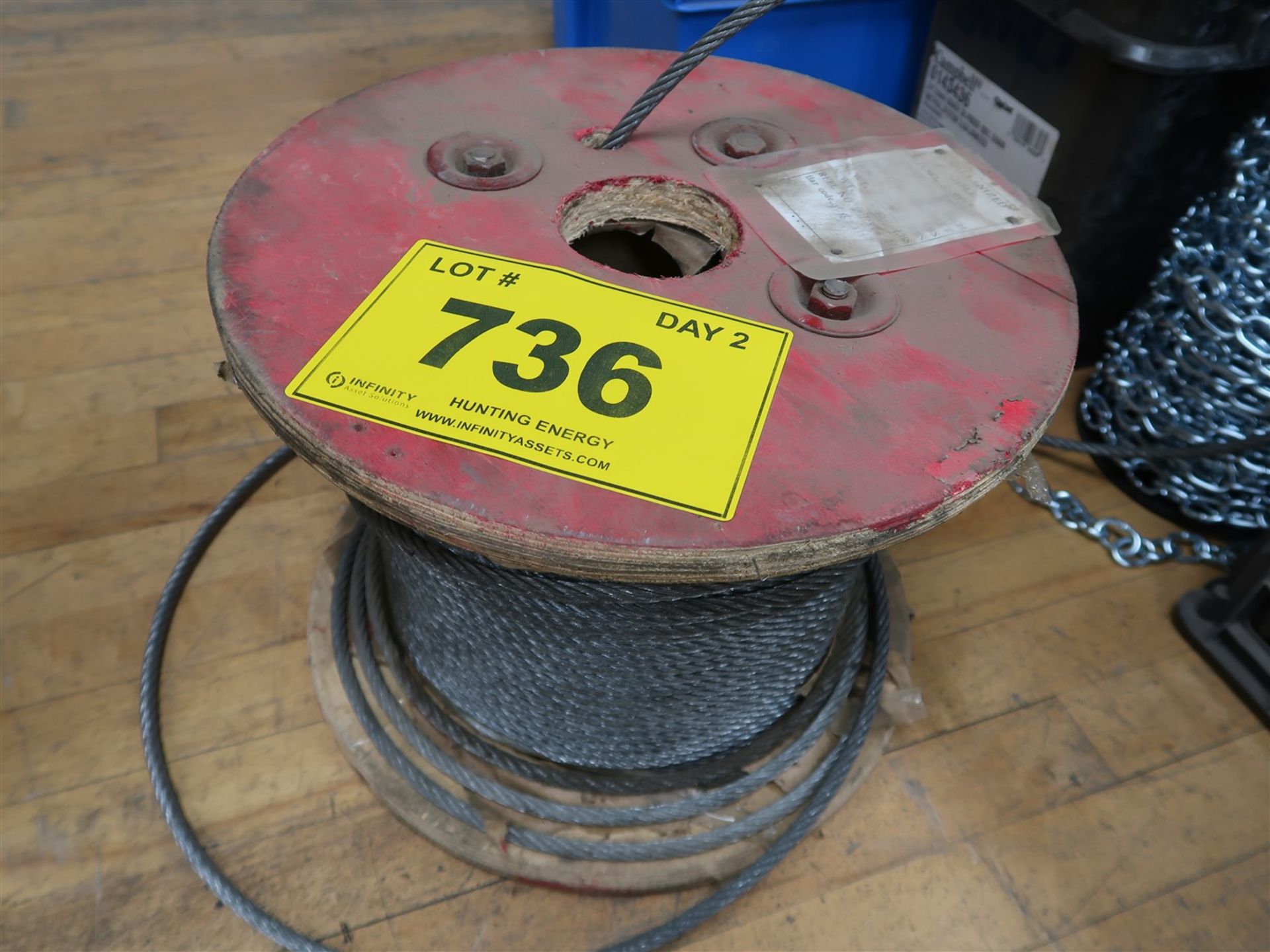 REEL OF GALVANIZED CABLE