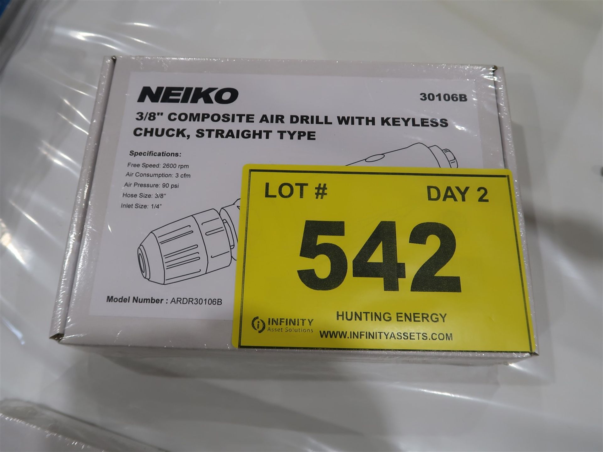 (NEW) NEIKO 3/8 IN. COMPOSITE AIR DRILL