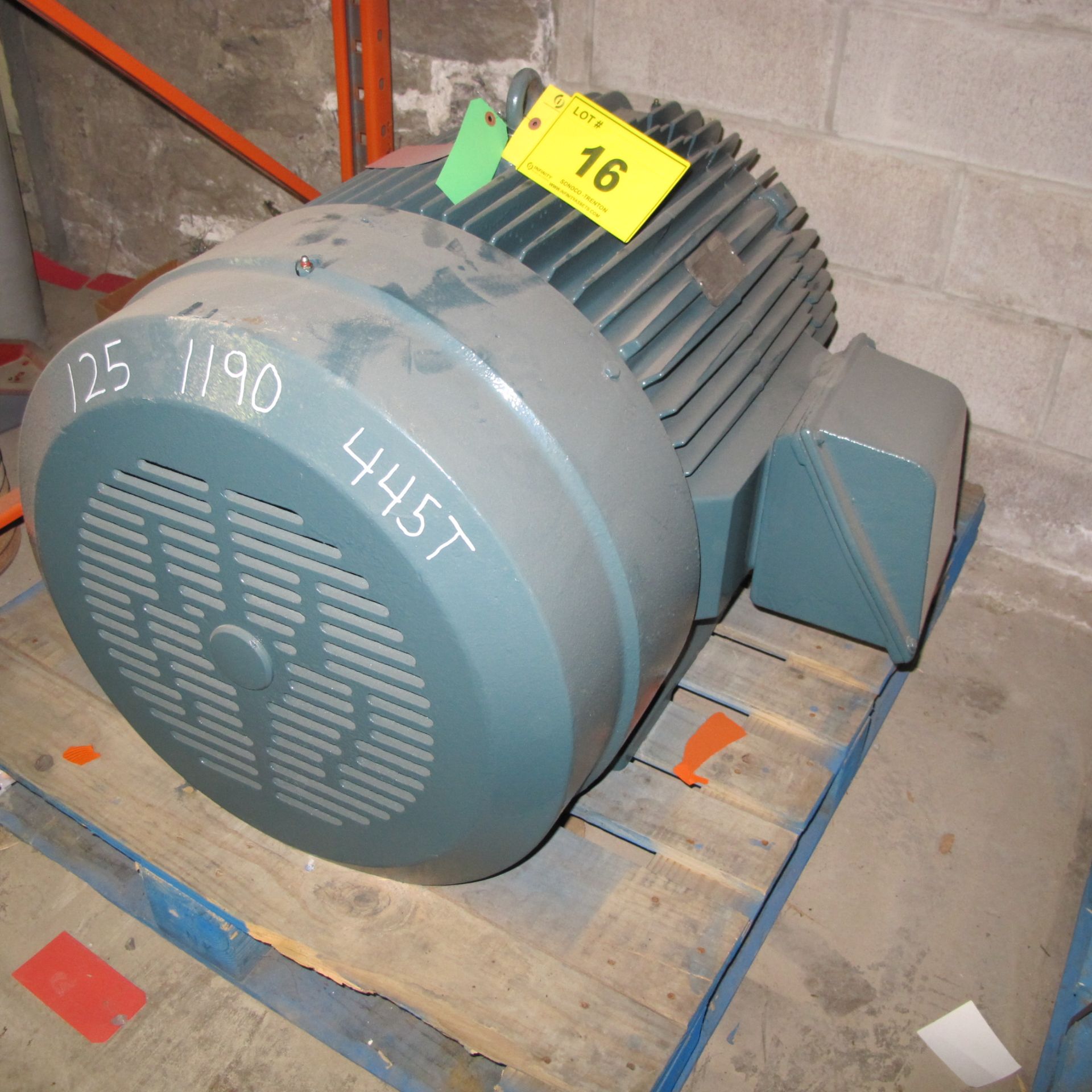 RELIANCE ELECTRIC 125HP MOTOR, 575V, 1,190 RPM, 445T FRAME, 3 PHASE (EAST BUILDING, NORTH MOTOR CRIB