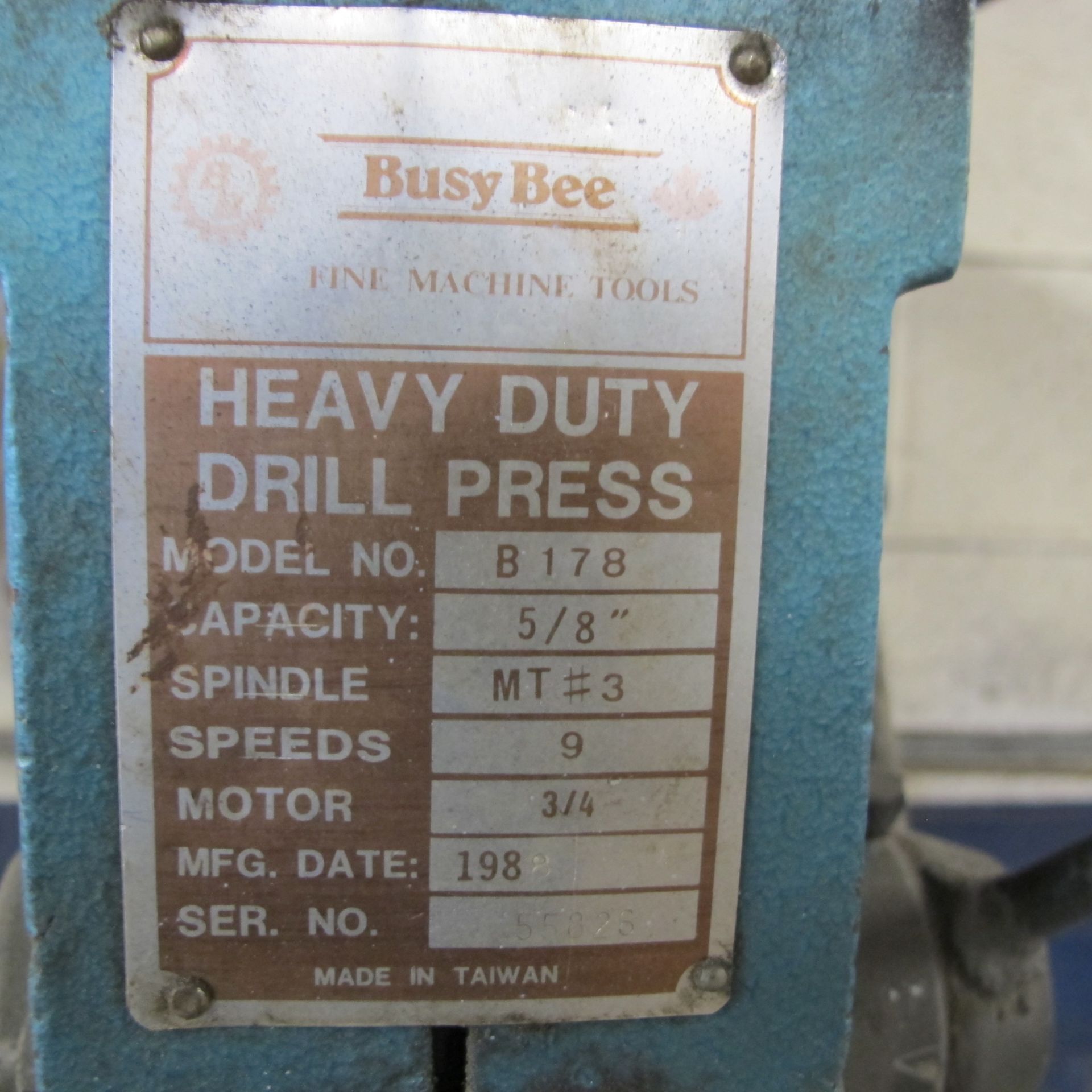 BUSY BEE B17B DRILL PRESS W/ (2) VISES (WEST BUILDING, WELDING SHOP) - Bild 3 aus 3