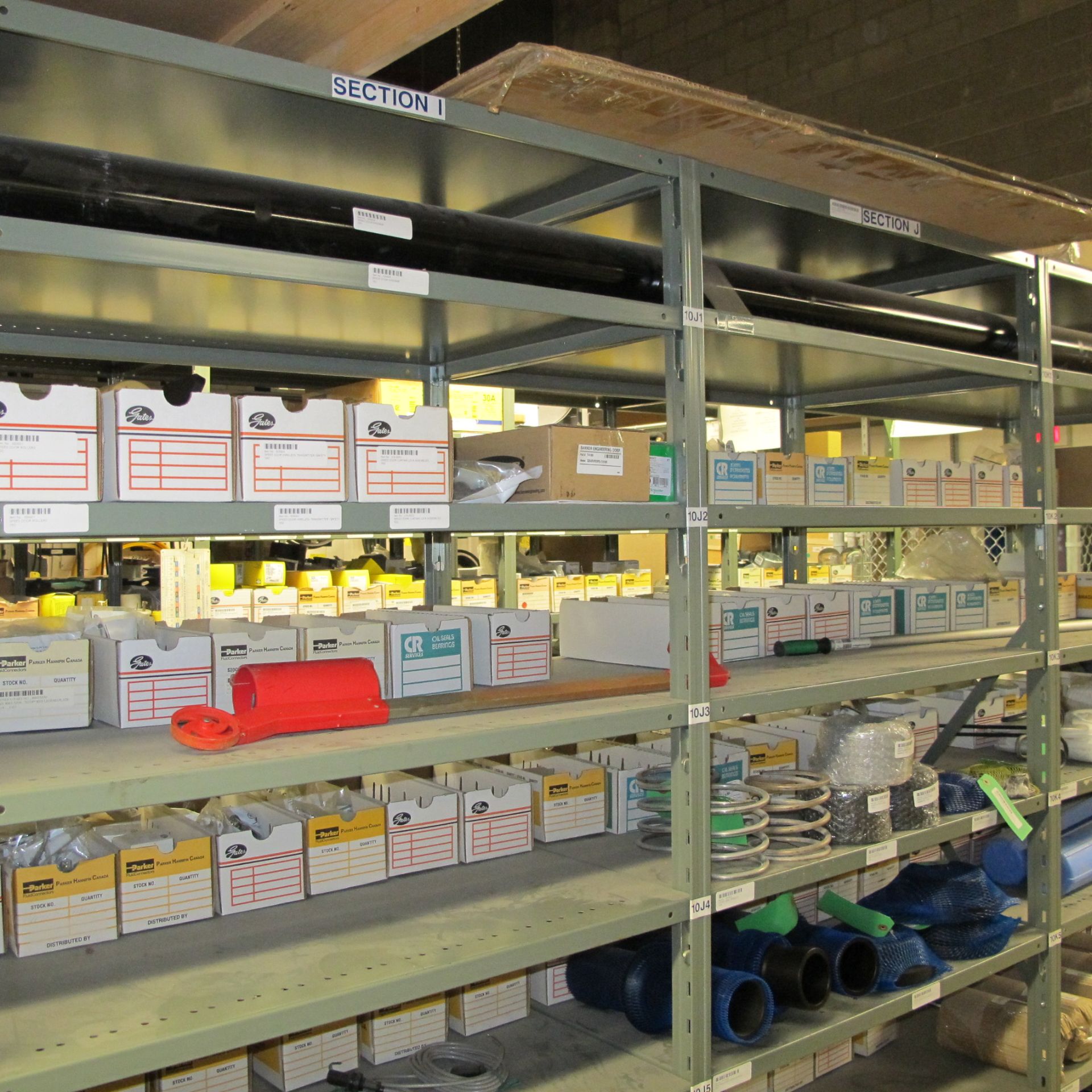 LOT OF (5) SECTIONS OF RACKING UP TO 9-LEVELS INCLUDING CONTENTS ON BOTH SIDES OF RACK, WIRING, - Bild 5 aus 14