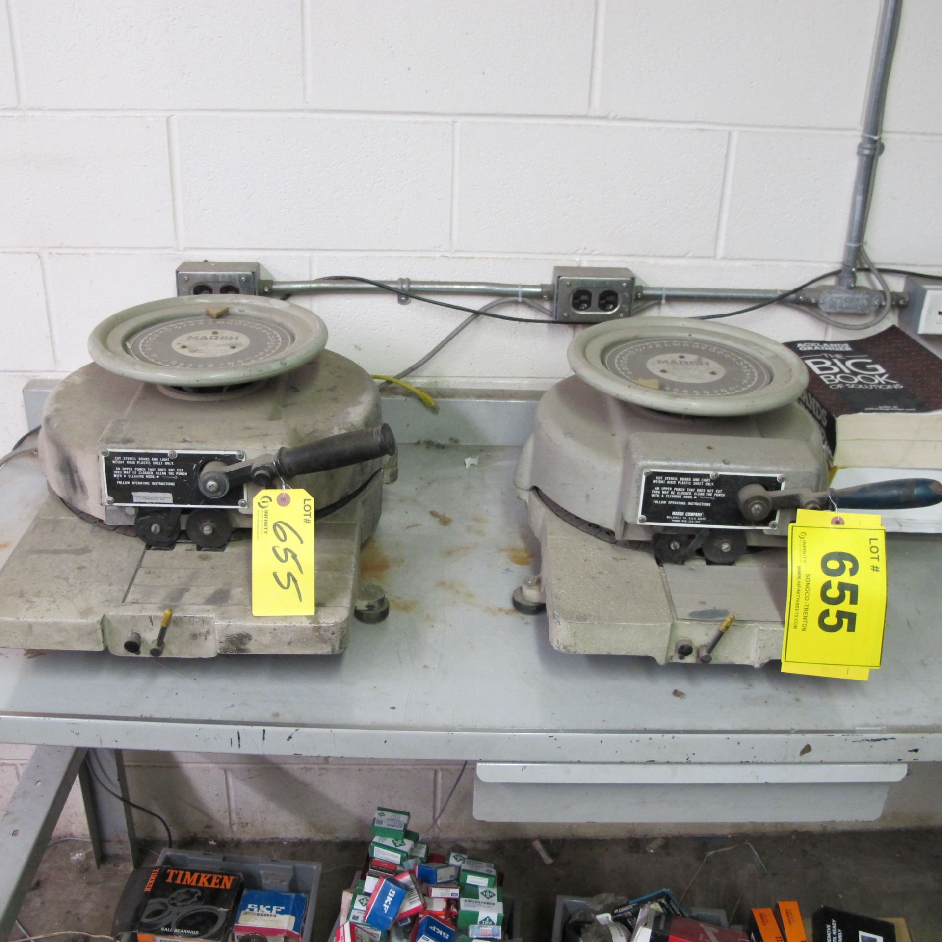 LOT OF (2) MARSH STENSIL MACHINES (WEST BUILDING, CENTRAL PARTS CRIB)