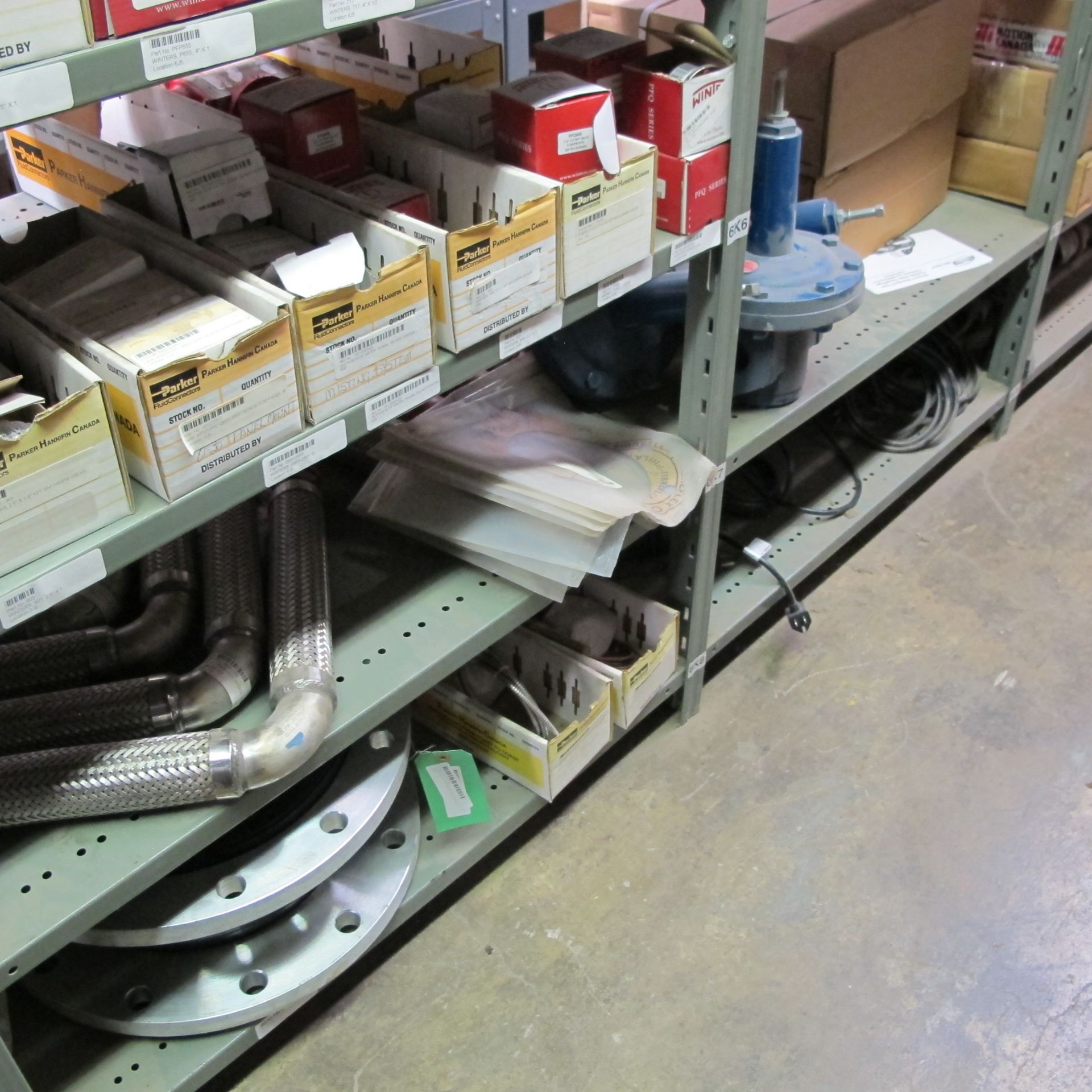 LOT OF (6) SECTIONS OF RACKING UP TO 9-LEVELS INCLUDING CONTENTS ON BOTH SIDES OF RACK, VALVES, - Bild 9 aus 19