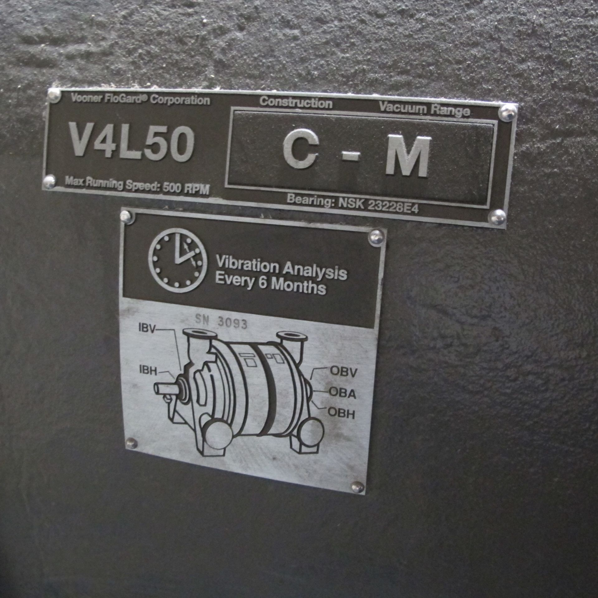 VOONER FULGARD V4L50 C-M RING VACUUM PUMP, S/N 3093 (EAST BUILDING, SOUTH WAREHOUSE) - Bild 2 aus 3