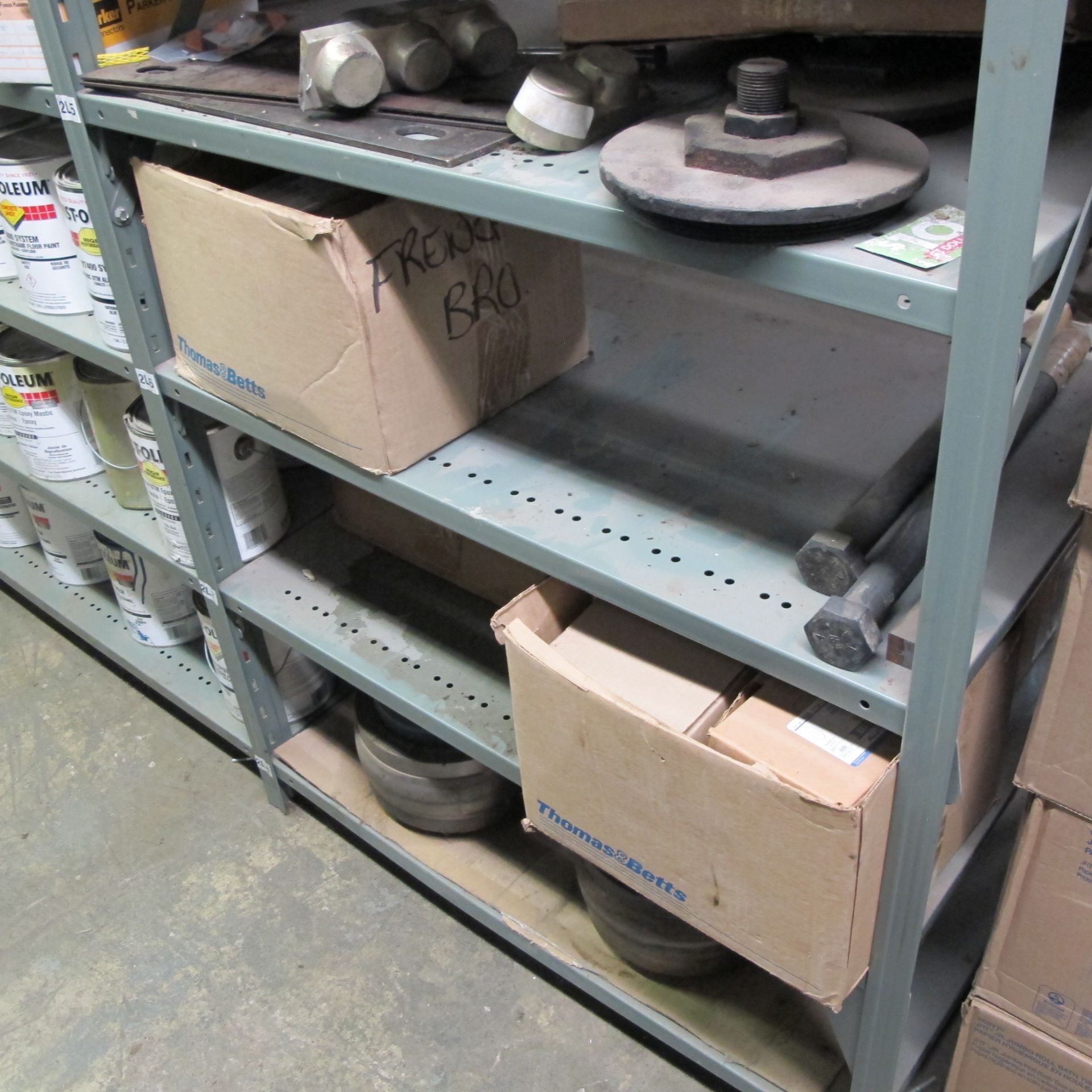 LOT OF (6) SECTIONS OF UP TO 9-LEVELS RACKING INCLUDING CONTENTS ON BOTH SIDES OF RACKS, LABELS, - Bild 6 aus 10