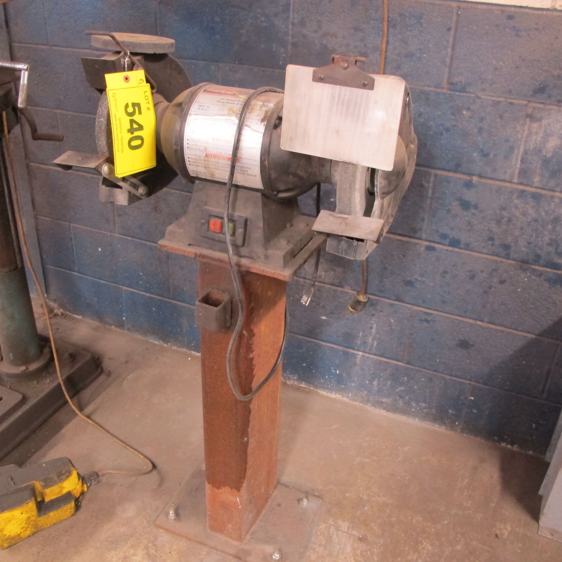 WESTWARD BG10D 10" PEDESTAL GRINDER (WEST BUILDING, MACHINE SHOP)