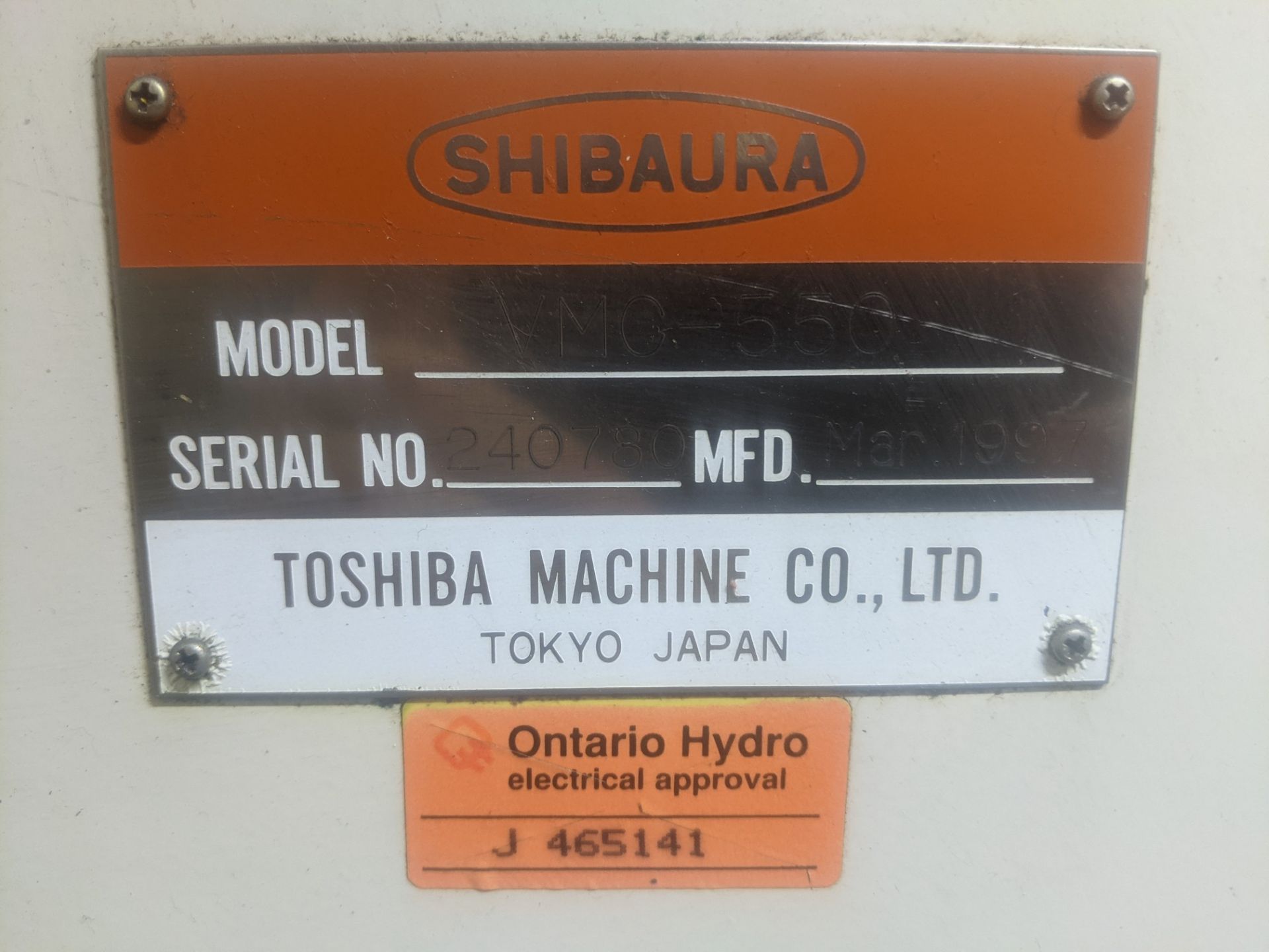 TOSHIBA VMC-550 CNC VERTICAL MACHINING CENTER, CNC CONTROL, (24) ATC, CHIP CONVEYOR, 220V, S/N - Bild 14 aus 16