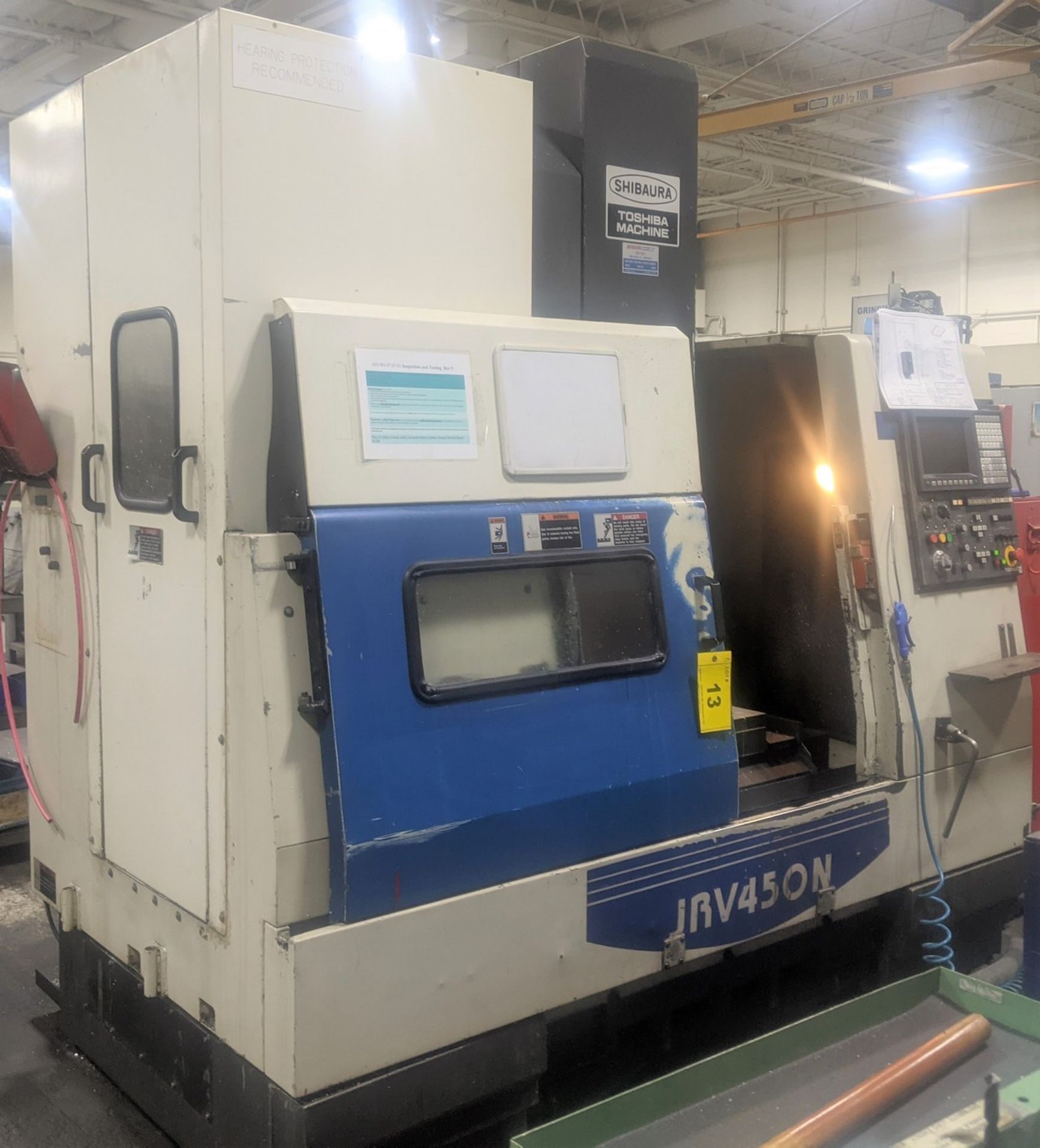 TOSHIBA SHIBAURA JRV450N CNC VERTICAL MACHINING CENTER, TOSNUC 8 CNC CONTROL, S/N 251008, ATC, 220V, - Bild 8 aus 12