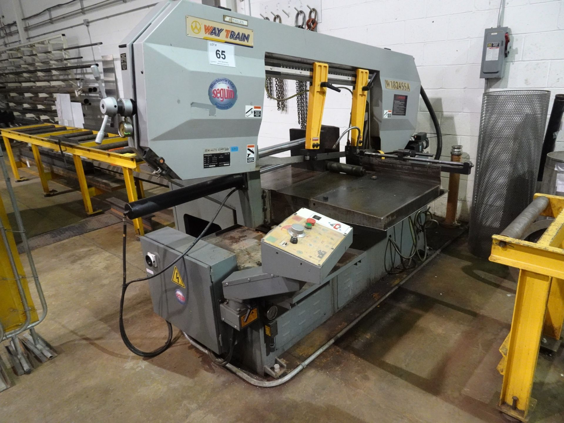 WAY TRAIN MODEL W1824SSA HORIZONTAL SEMI-AUTOMATIC BANDSAW, 5 H.P., AUTO CLAMP, C/W 24" X 165" - Image 2 of 18