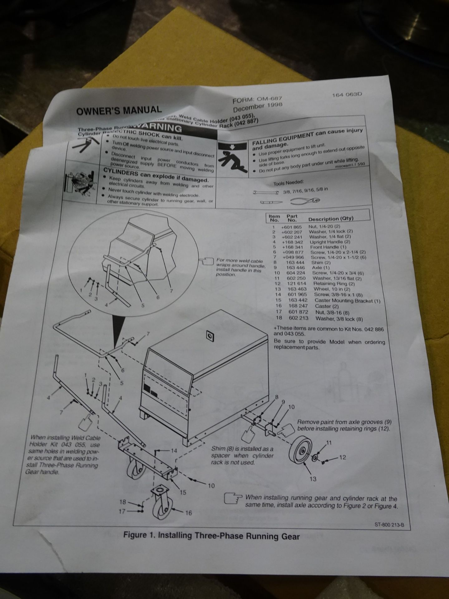 WHEEL ASSEMBLY FOR WELDER (RIGGING FEE $10) - Image 2 of 3