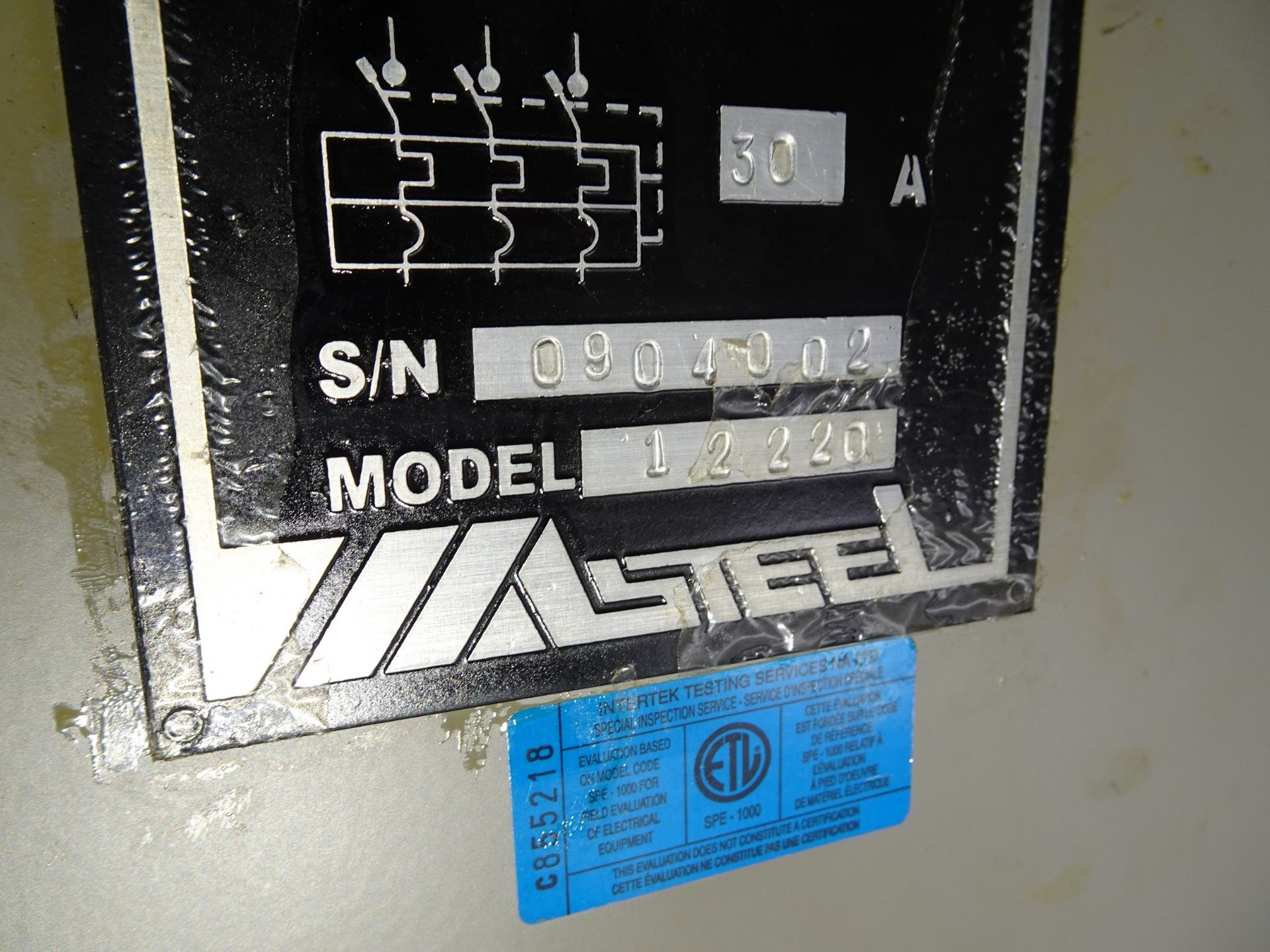 MASTEEL MODEL 12220 HYDRAULIC POWERED PRESS BRAKE, 12' X 220 TON CAPACITY, 4 WAY DIE, SIEMENS - Image 31 of 38