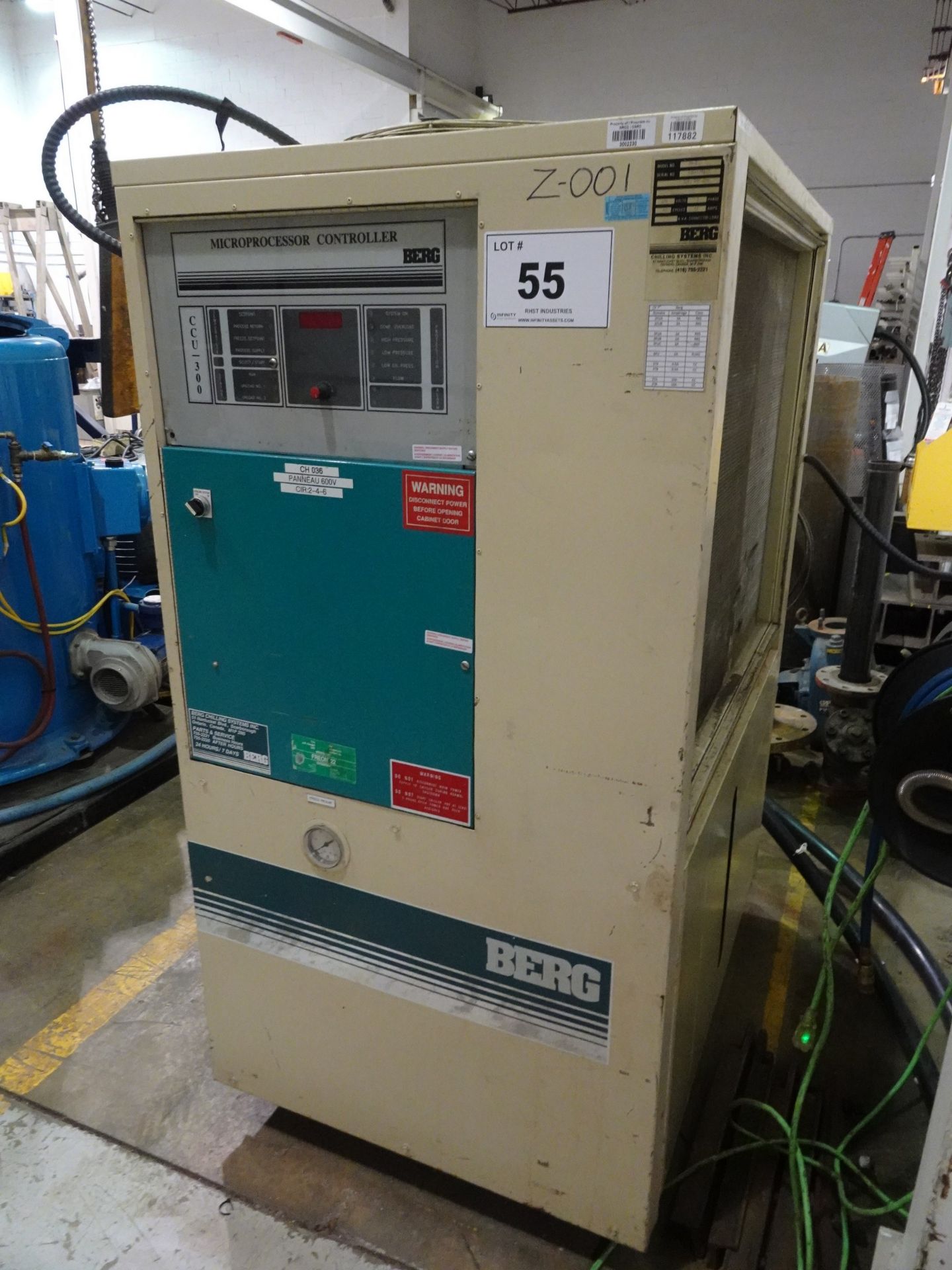 BERG MODEL PA-5 CHILLER, 3/60/575 VOLTS, S/N A3644/0393 (RIGGING FEE $250) - Image 2 of 6