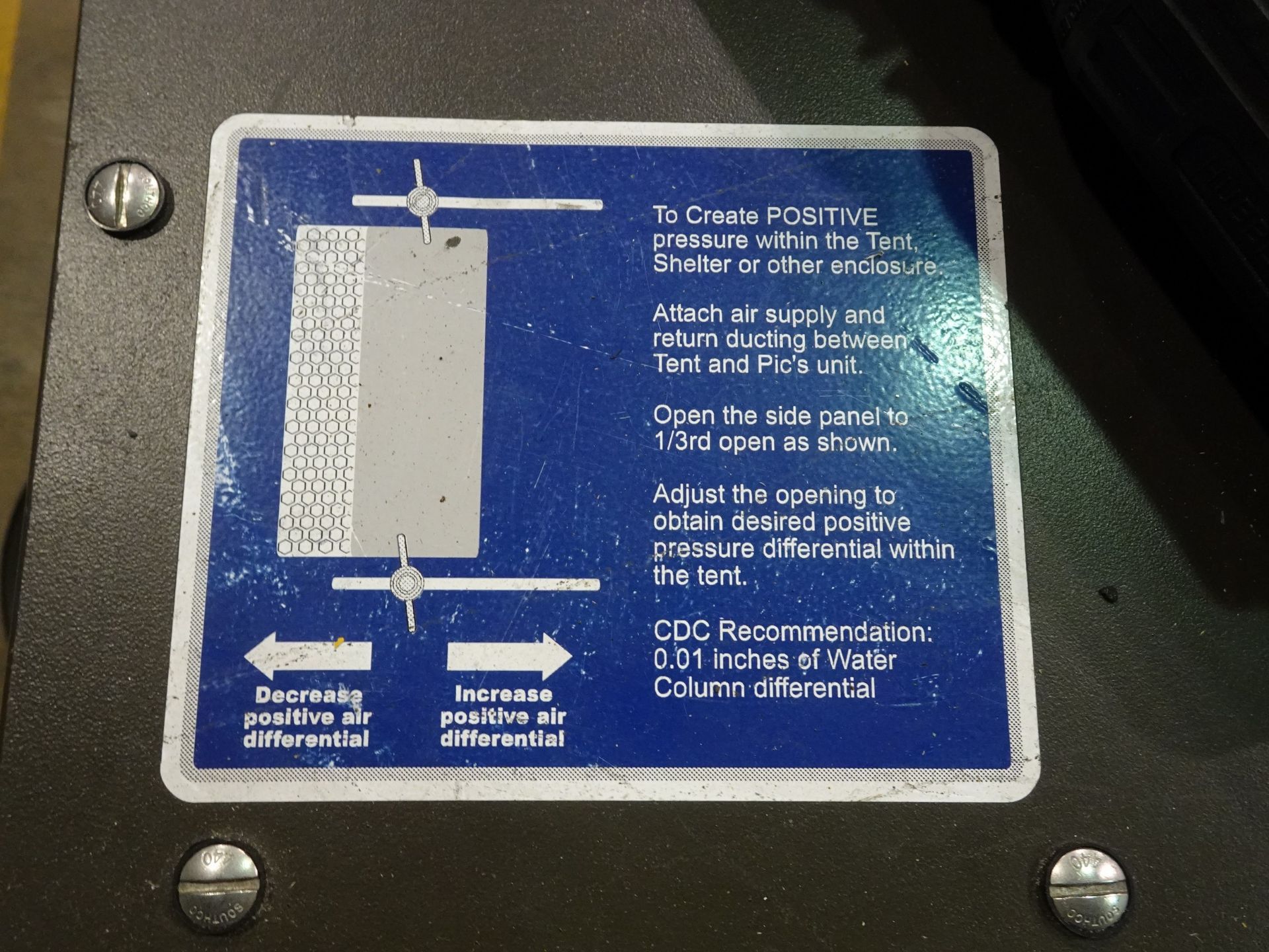 FAILSAFE AIR SAFETY SYSTEM MODEL FASS-PIC'S PORTABLE ISOLATION CONTAINMENT SYSTEM 90 AMPS, 230 - Image 7 of 8