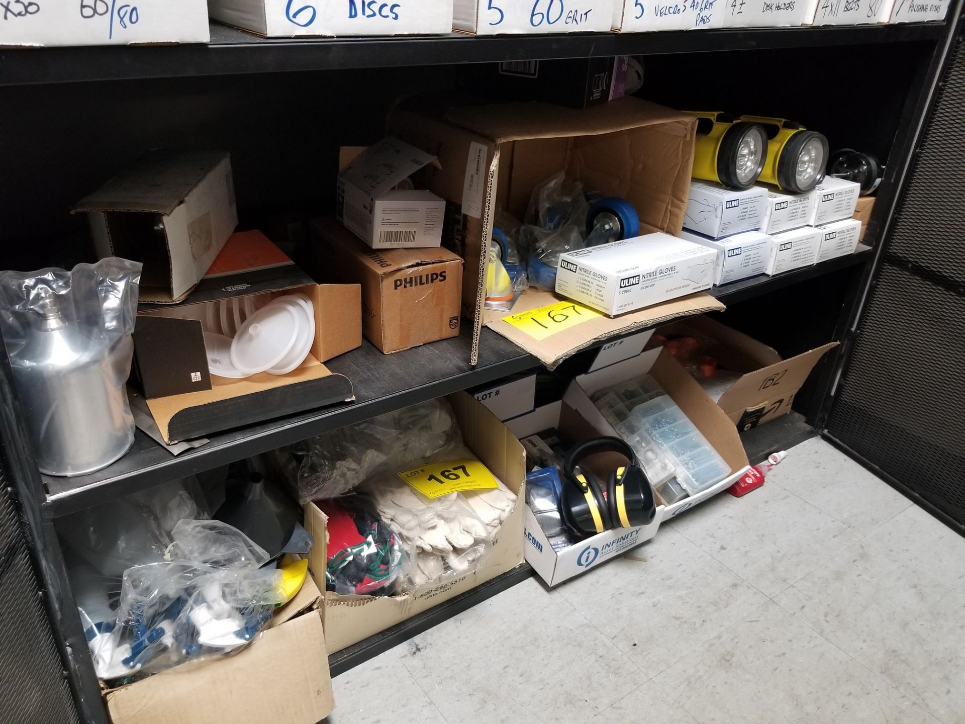 LOT OF CASTERS, O-RINGS, WORK GLOVES ETC.