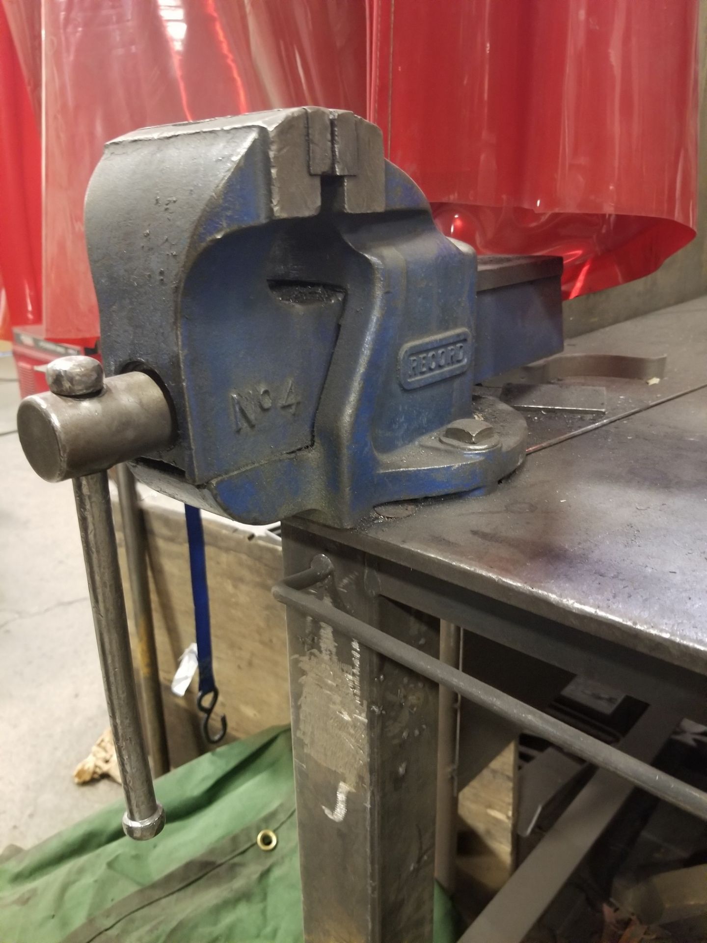 82" x 60" x 36" WELDING TABLE W/ 4-1/2" BENCH VISE (NO CONTENTS) - Image 2 of 3