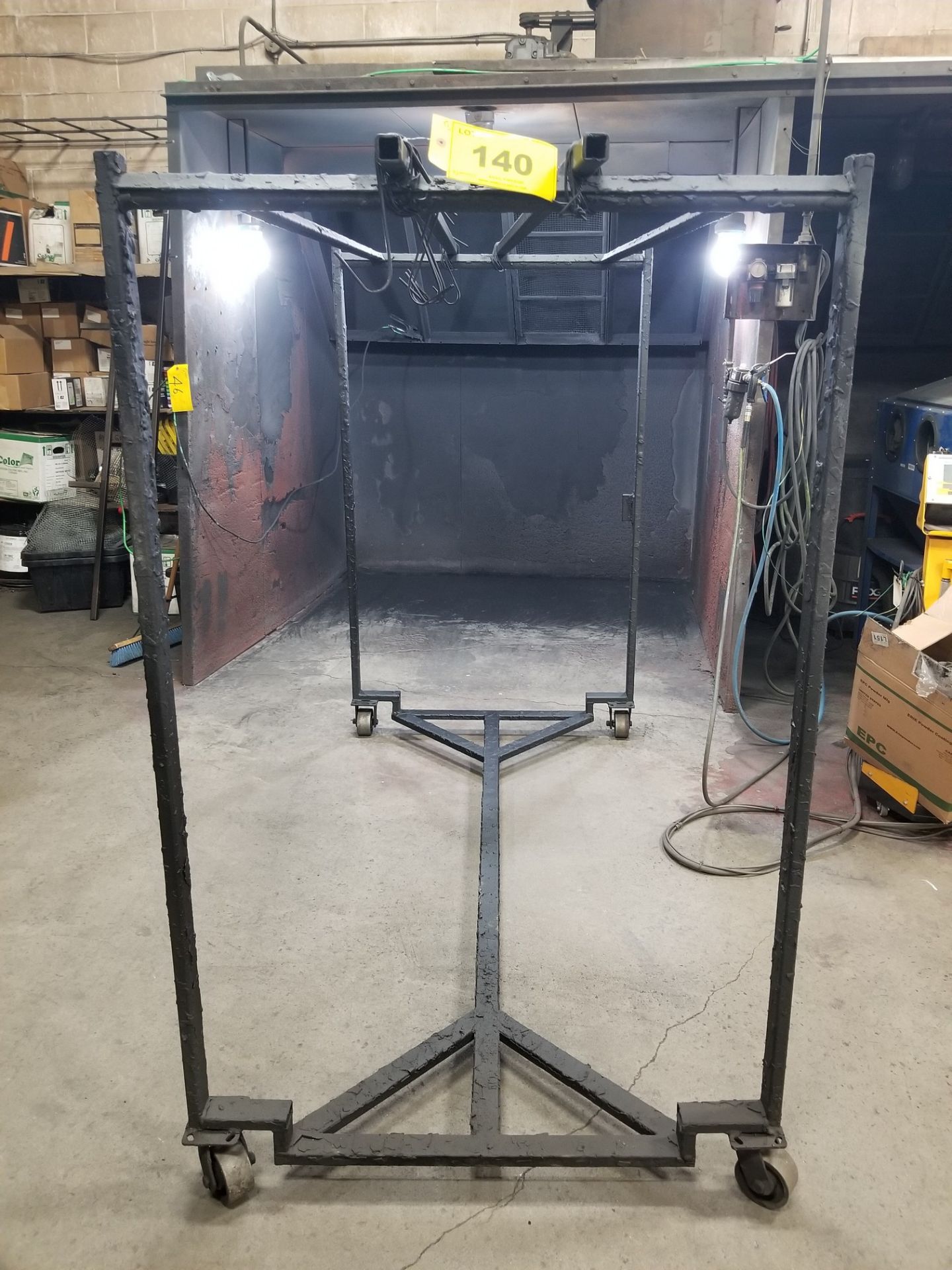 LOT OF (2) PORTABLE PAINT BOOTH RACKS