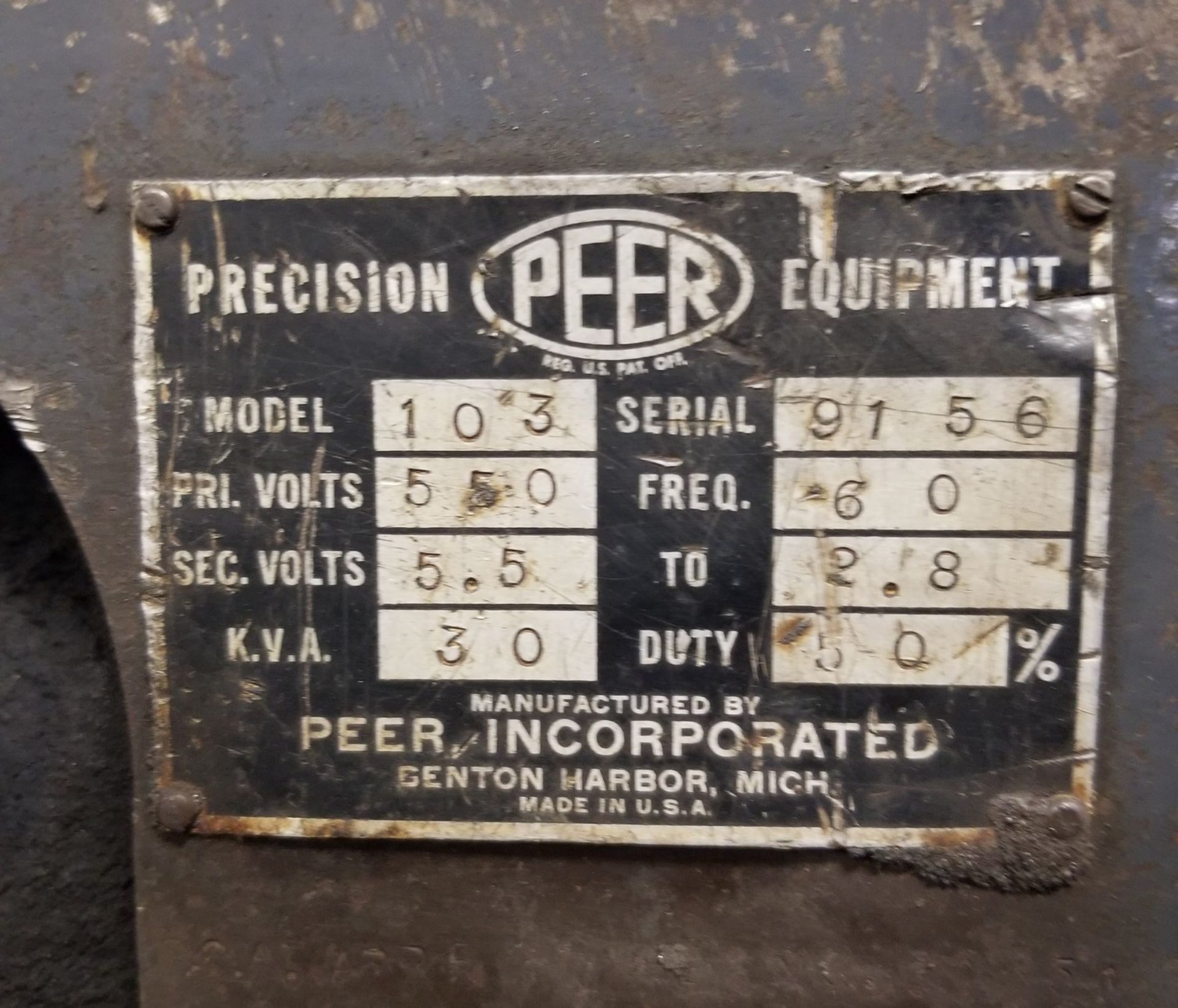 PEER SPOT WEDLER. MOD: 103, 30KVA (AS-IS) - Image 5 of 5