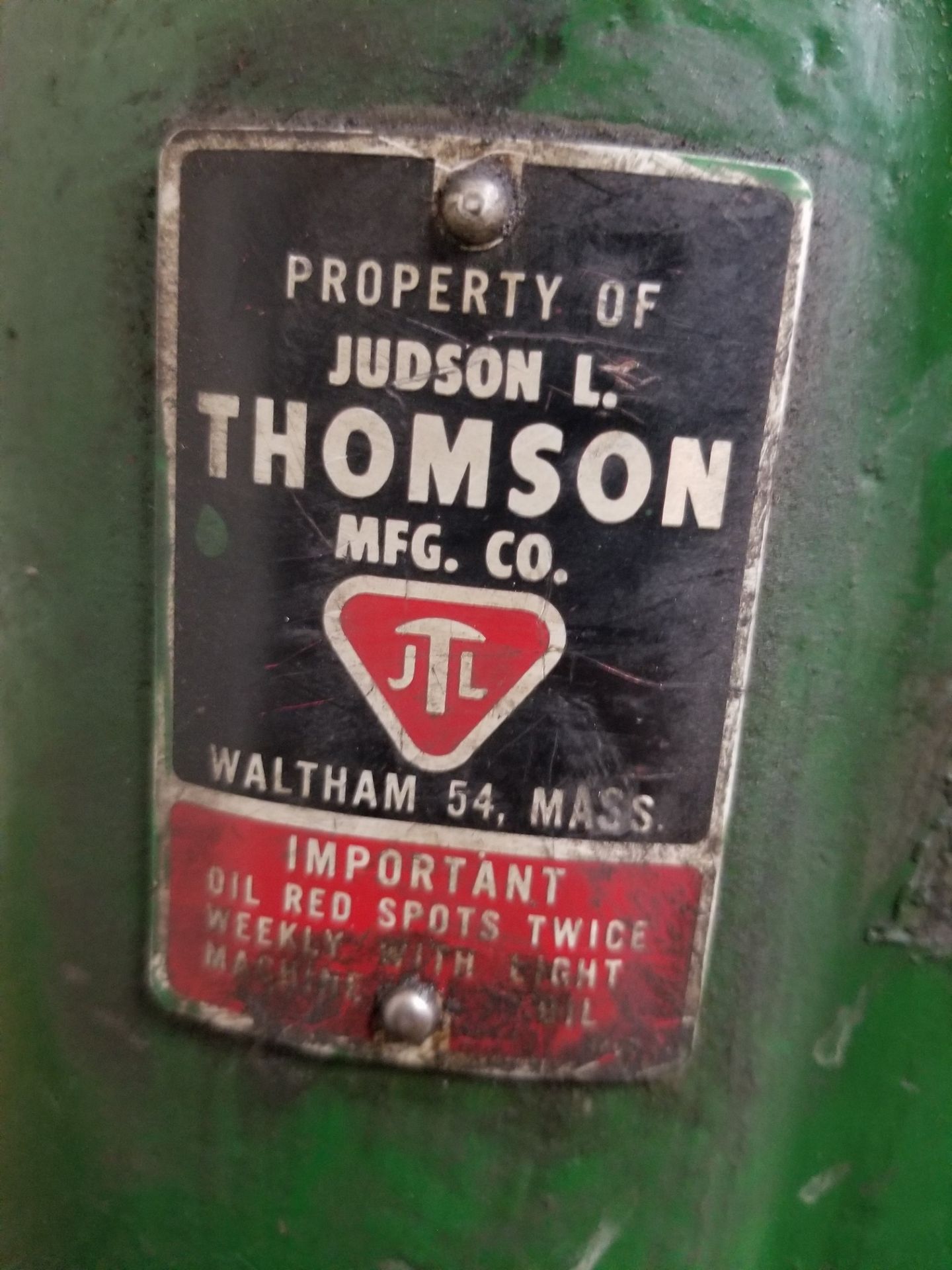 JUDSON L. THOMSON STYLE 163 RIVET MACHINE - Image 3 of 6