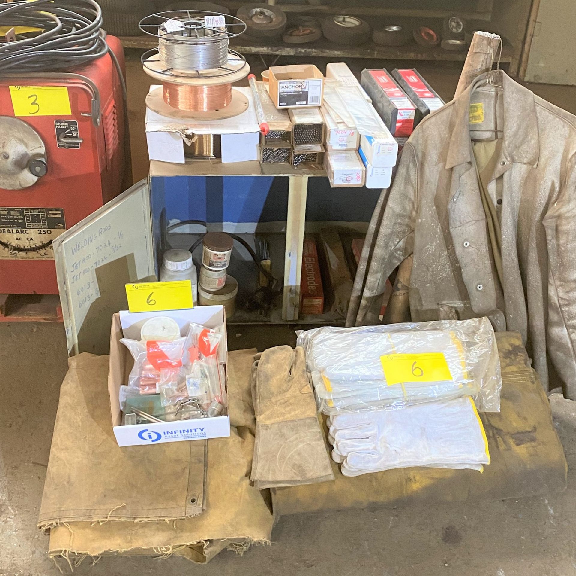 LOT ASST. WELDING RODS, ELECTRODES, COPPER WIRES, ETC.