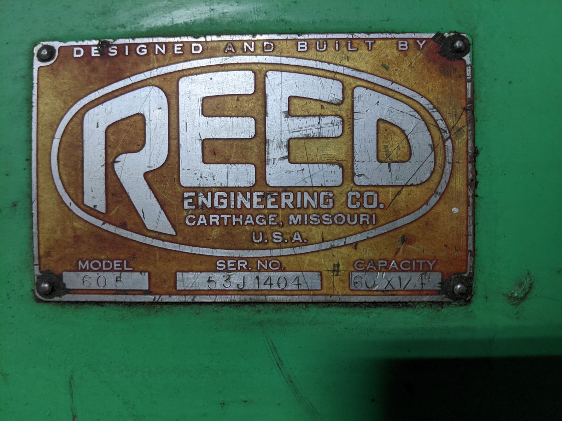 REED 605 ELECTRIC PLATE ROLLS, 60" X 1/4" CAP., S/N 53J1404, MACHINE #315 (LOCATED AT 47 ST. REGIS - Image 4 of 8