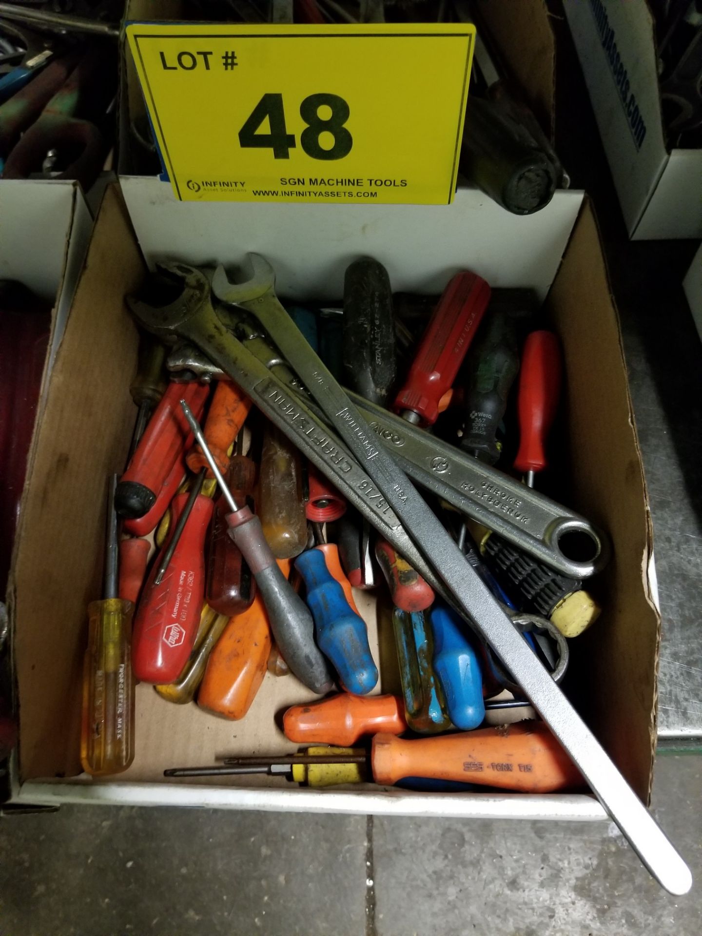 LOT - (4) BOXES FILES, SCREW DRIVERS, PLIERS , ETC - Image 2 of 5