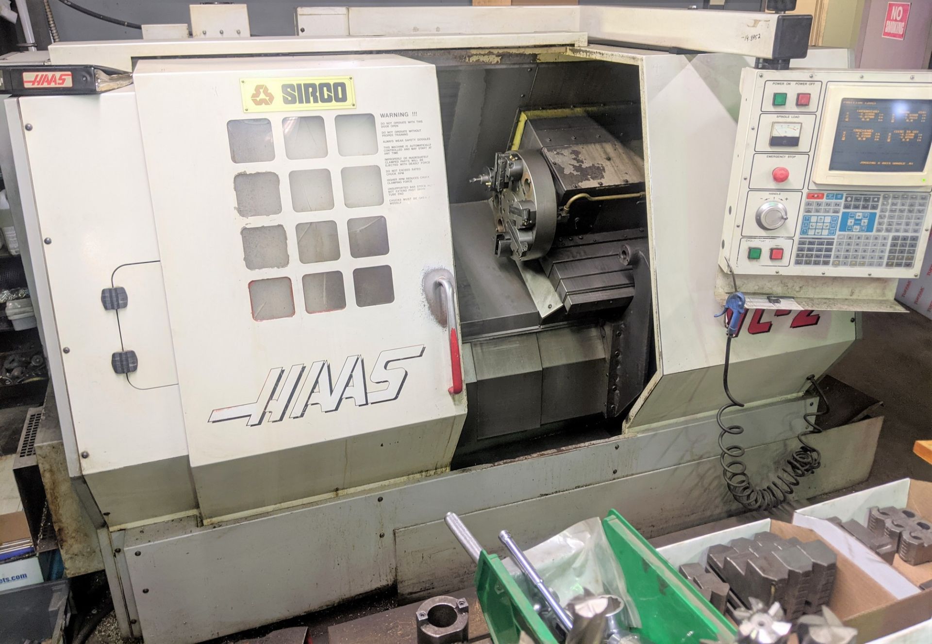 HAAS HL-2 CNC LATHE, CNC CONTROL, 8” 3-JAW CHUCK, TAILSTOCK, TOOL PRESETTER, 10-STATION TURRET, S/