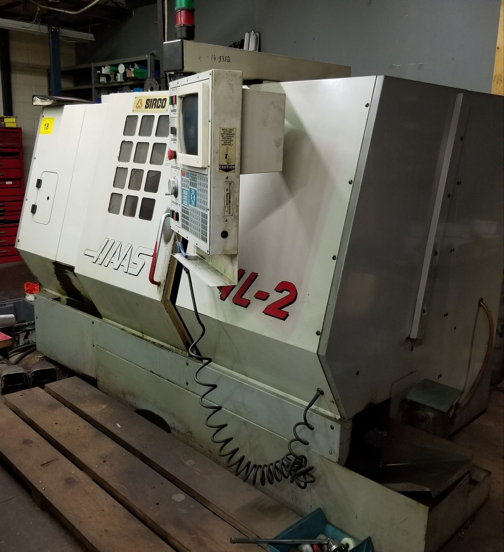 HAAS HL-2 CNC LATHE, CNC CONTROL, 8” 3-JAW CHUCK, TAILSTOCK, TOOL PRESETTER, 10-STATION TURRET, S/ - Image 11 of 12