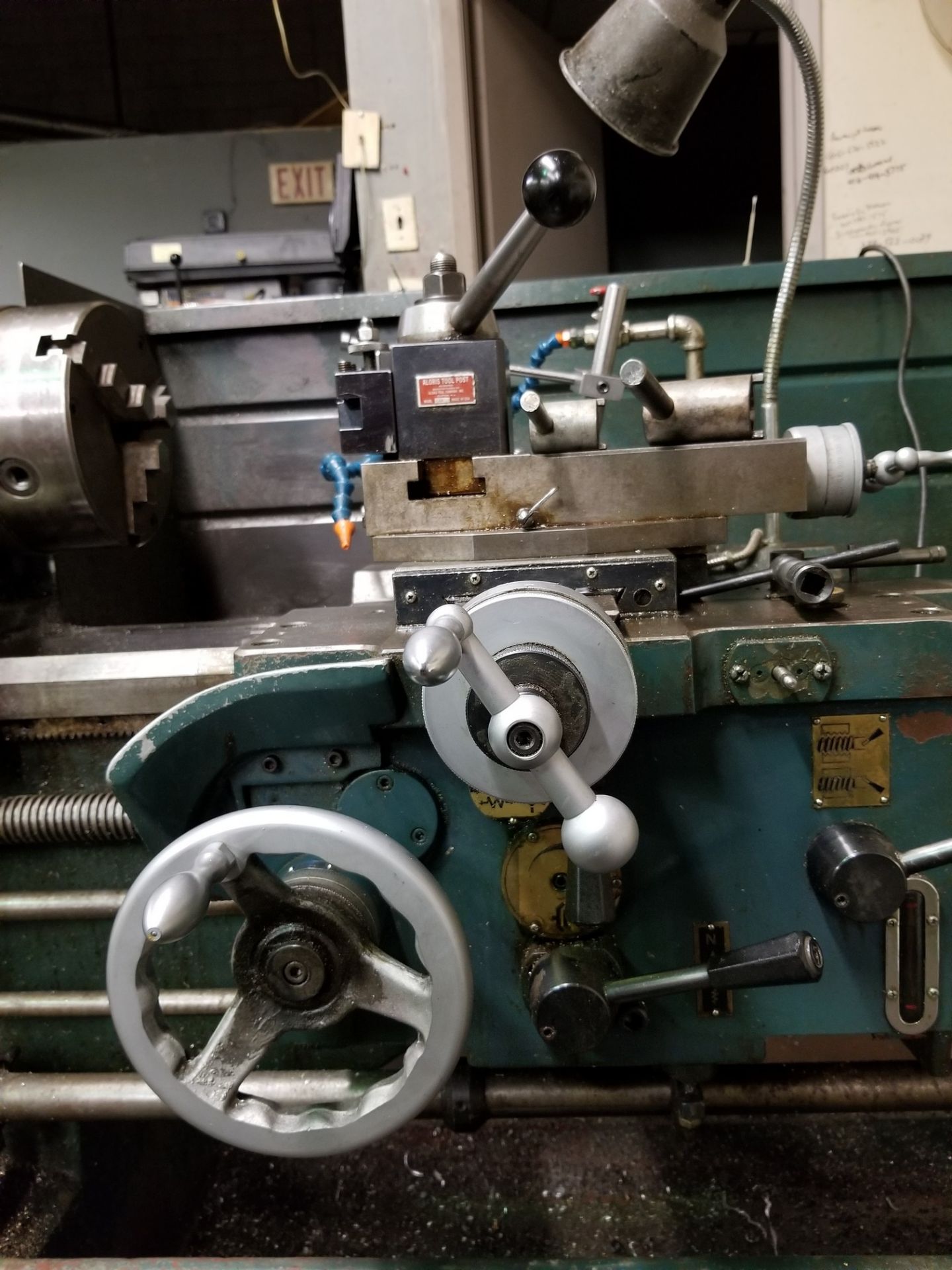 PONCHO-WELL SJ-1540G LATHE, ACU-RITE 2-AXIS DRO, 8” 3-JAW CHUCK, TAILSTOCK, TOOL POST, S/N 57043941 - Image 7 of 12