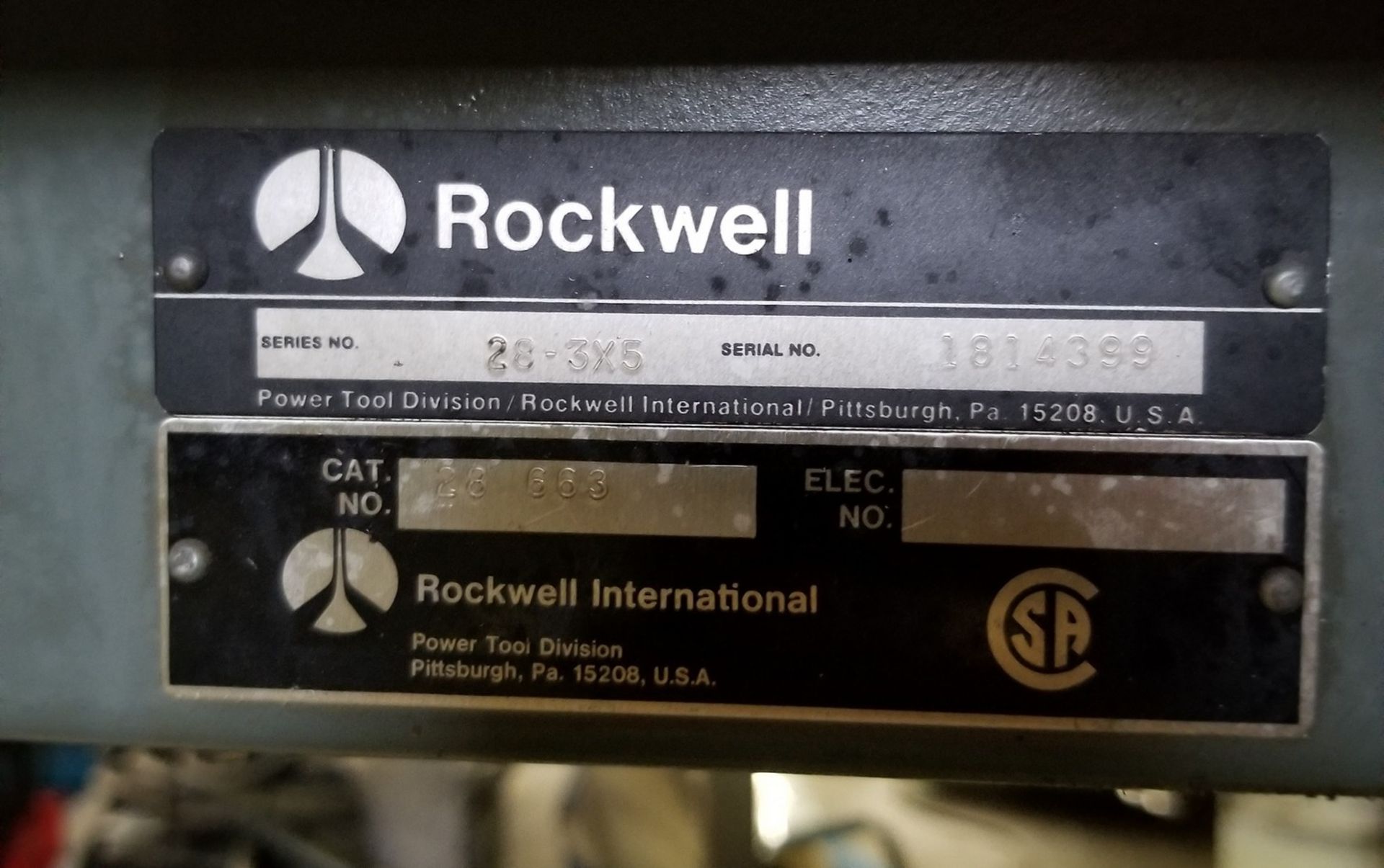 ROCKWELL MODEL 20 VERTICAL BANDSAW. S/N: 1814399 - Image 5 of 5