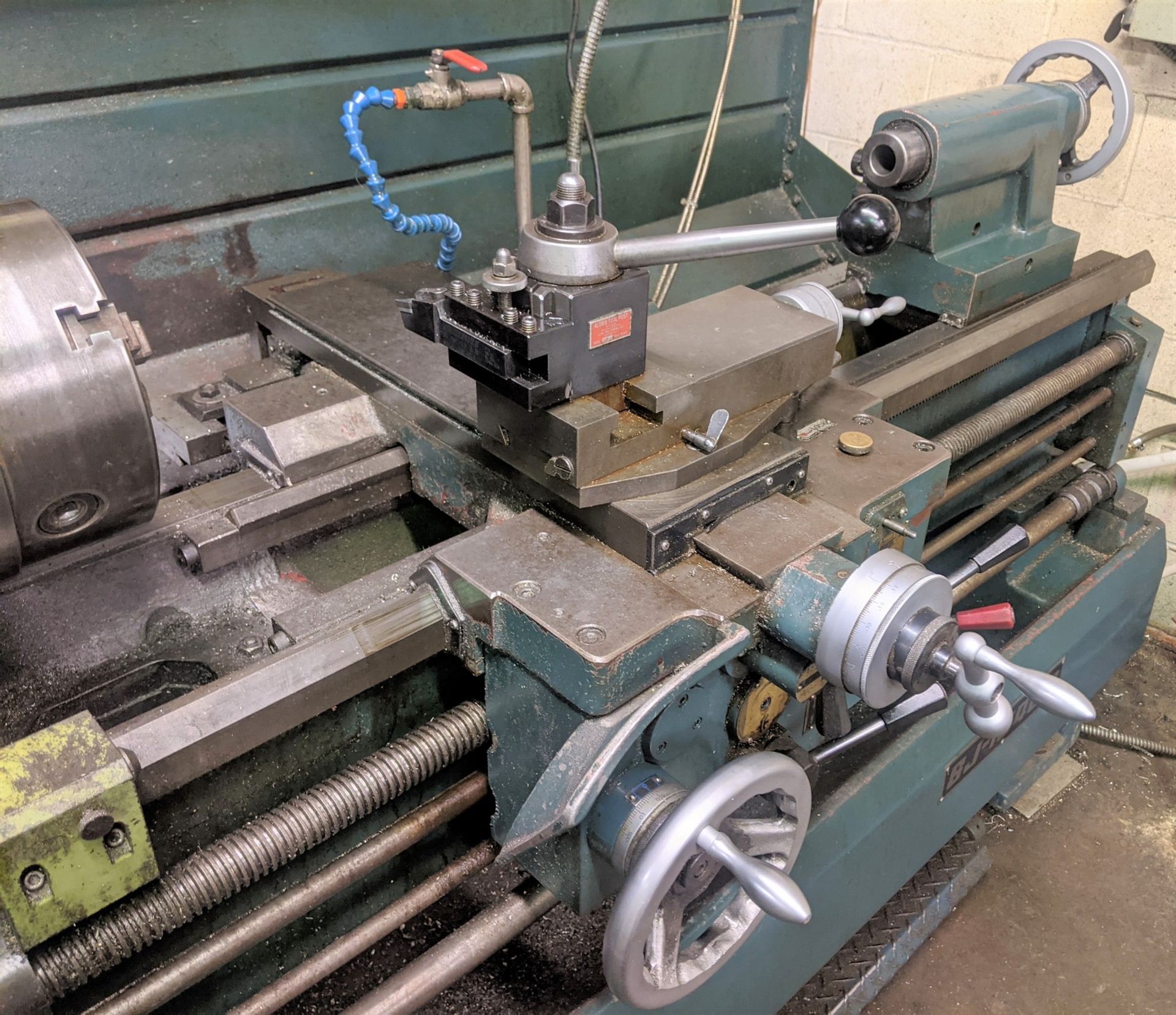 PONCHO-WELL SJ-1540G LATHE, ACU-RITE 2-AXIS DRO, 8” 3-JAW CHUCK, TAILSTOCK, TOOL POST, S/N 57043941 - Image 3 of 12