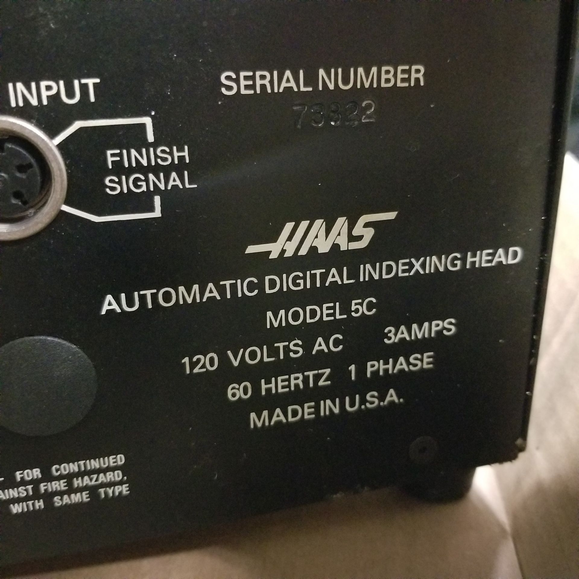 HAAS 5C, AUTOMATIC DIGITAL INDEXING HEAD. S/N: 73322 - Image 6 of 7