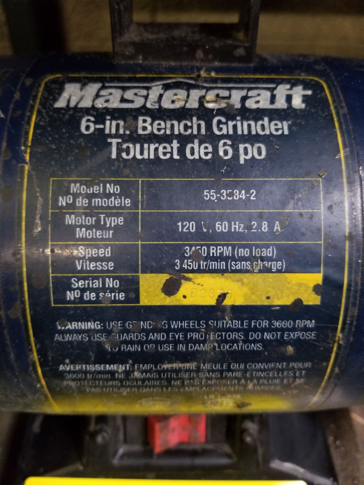 MASTERCRAFT 6" BENCH GRINDER - Image 2 of 2