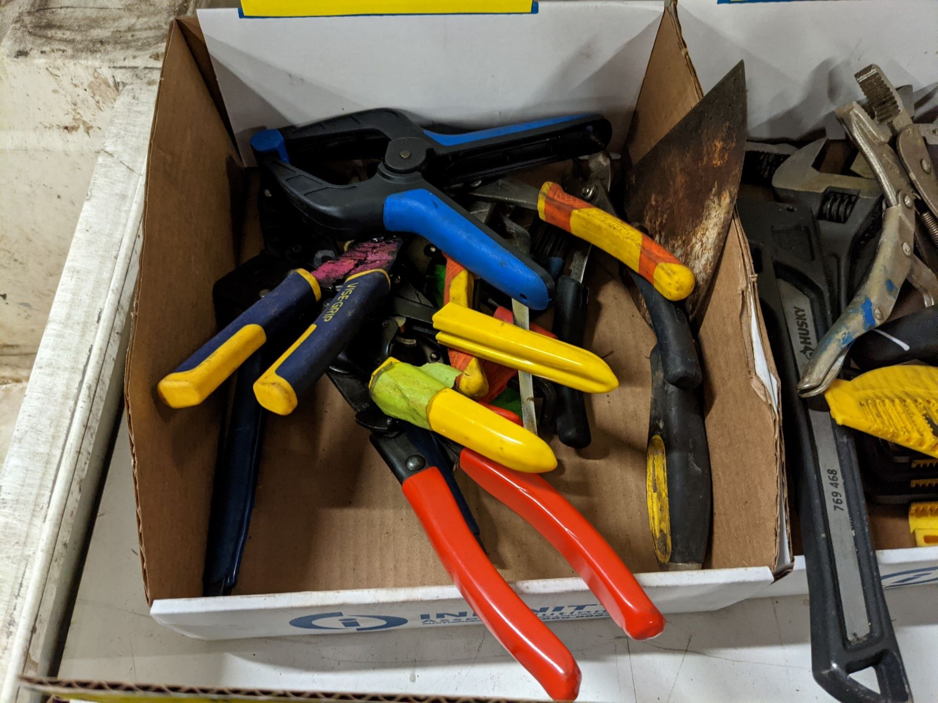 LOT PIPE WRENCHES, MAGNETS, WIRE CUTTERS, PLIERS, EC. (4 BOXES) - Image 4 of 5