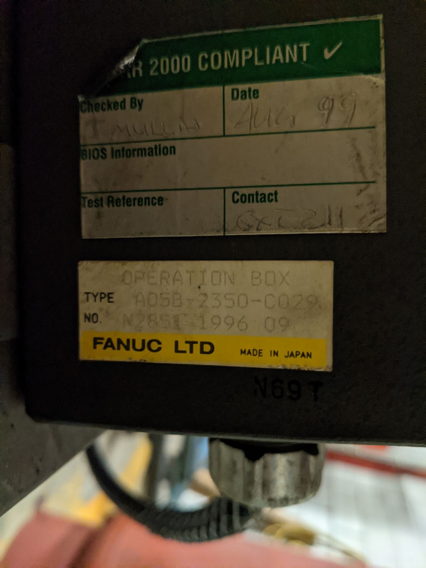 FANUC S-420IF ROBOT W/ FANUC SYSTEM R-J2 CONTROLLER, TYPE A05B-2350-B003, S/N E96902609 W/ PENDANT - Image 6 of 10