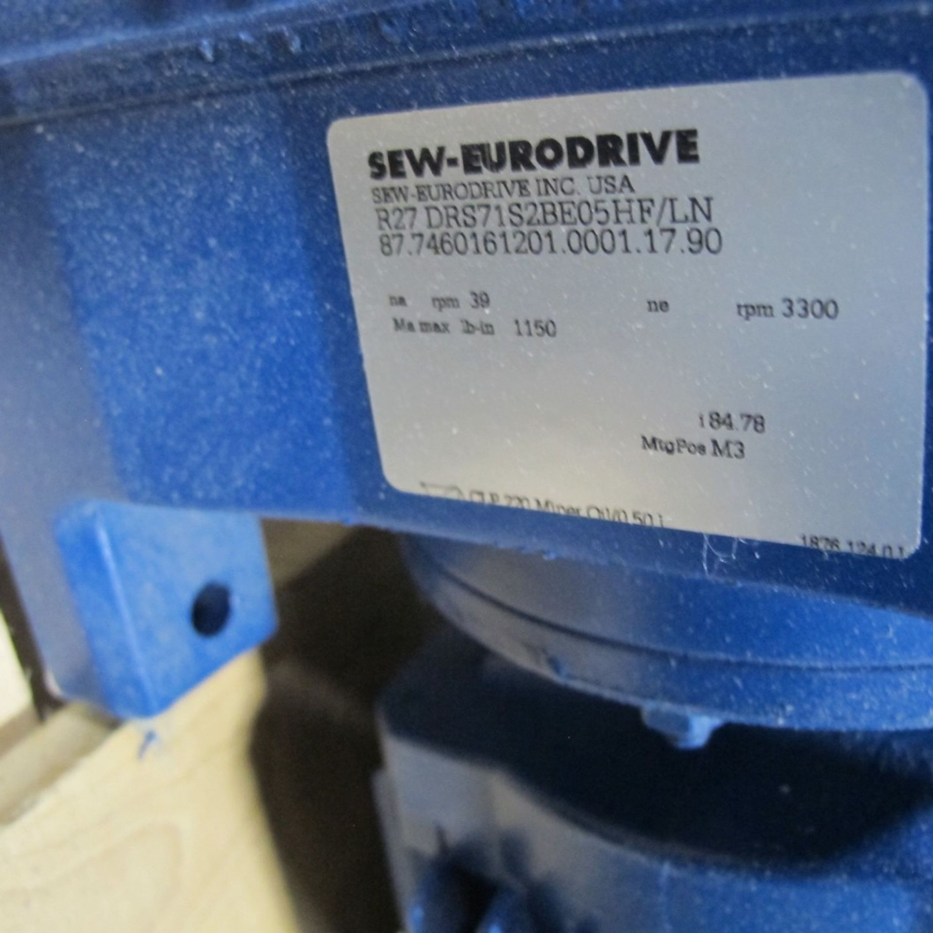 SEW-EURODRIVE SERVO MOTOR, SA47/TDRN80M4, 87.7556517601.0001.18.90, 1.0 S1 HP, 230/460V, 300 - 1,800 - Image 3 of 4