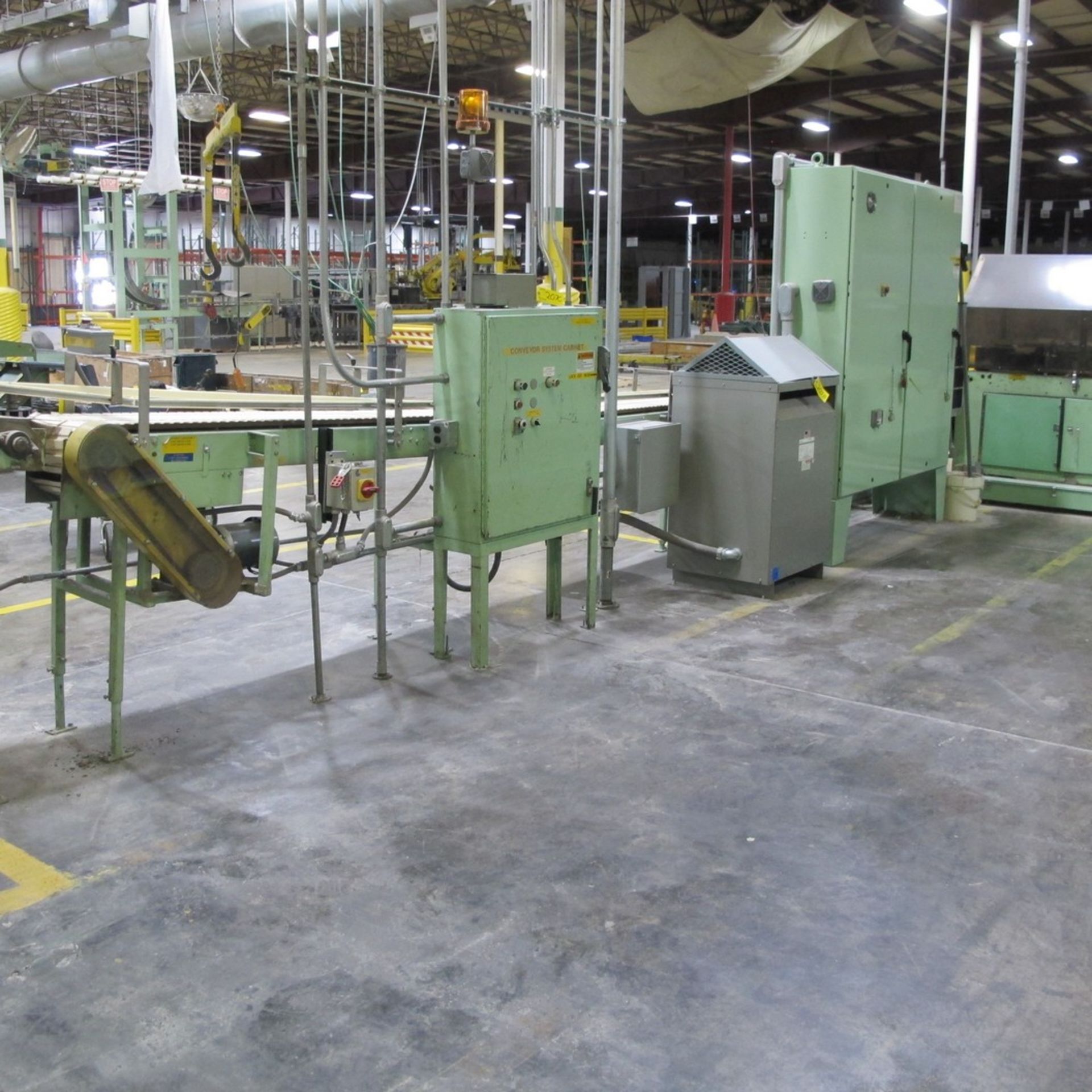 PACK AIR INC. APPROX. 20'L X 12"W POWERED BELT CONVEYOR W/ CONTROL CABINET, AB SLC504 PLC (TOWEL - Image 3 of 3