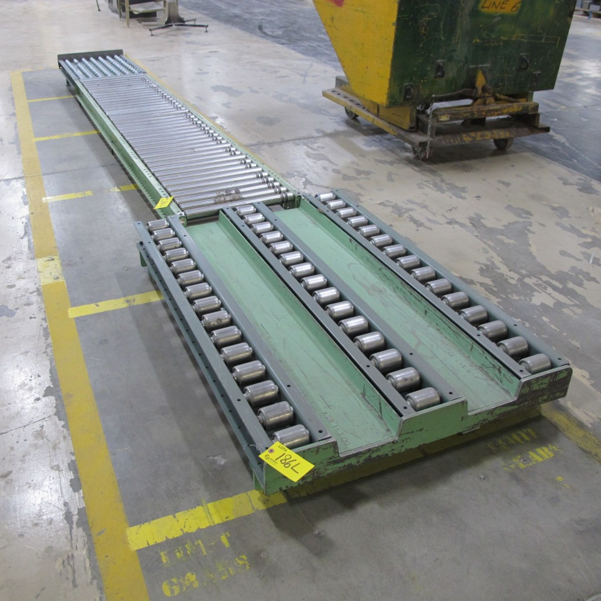 LOT OF (4) POWERED ROLLER/BALL CONVEYORS - APPROX. 10'L X 21"W W/ CONTROLS, HYTROL 5'L X 37"W, - Image 3 of 4