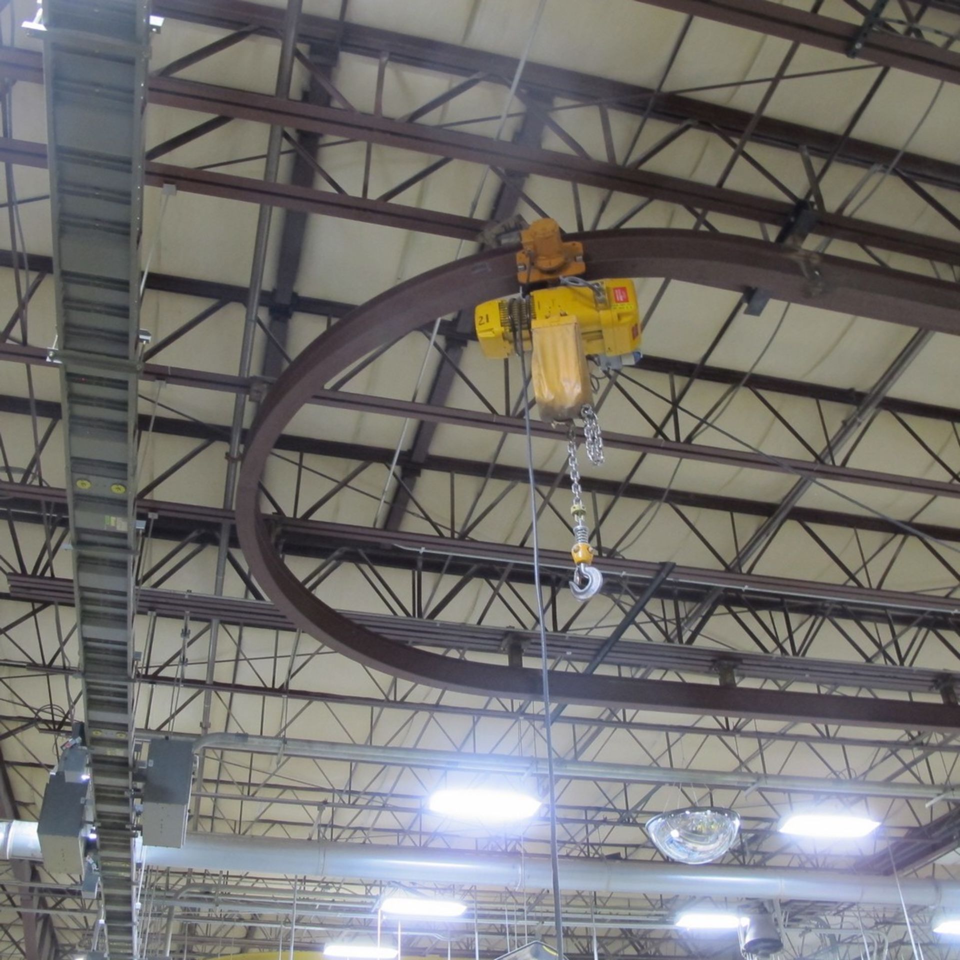 HARRINGTON OVERHEAD CRANE SYSTEM, 95’L X 3-TON CAP., CHAIN HOIST, PENDANT CONTROL (TOWEL T3)