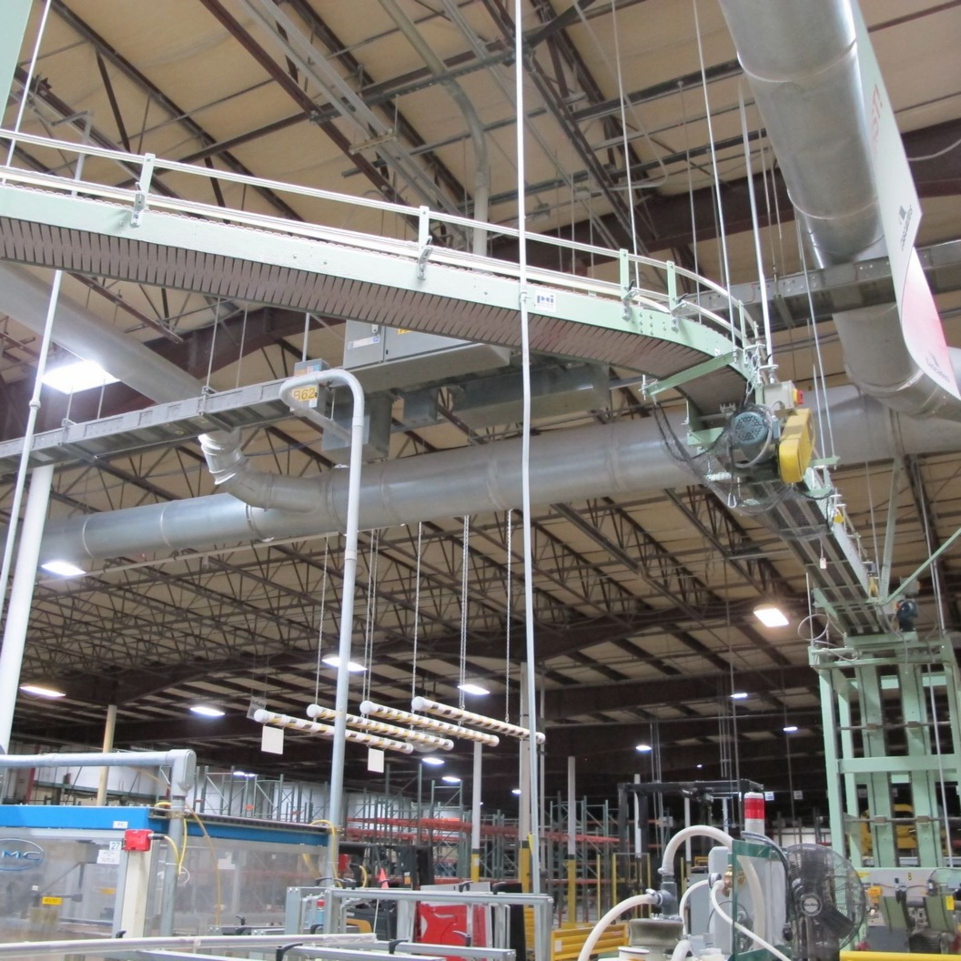 PACK AIR ASSEMBLY INC. POWERED ELEVATOR BELT CONVEYOR, APPROX. 50'L X 12"W W/ HANGERS (TOWEL T1) - Image 2 of 3